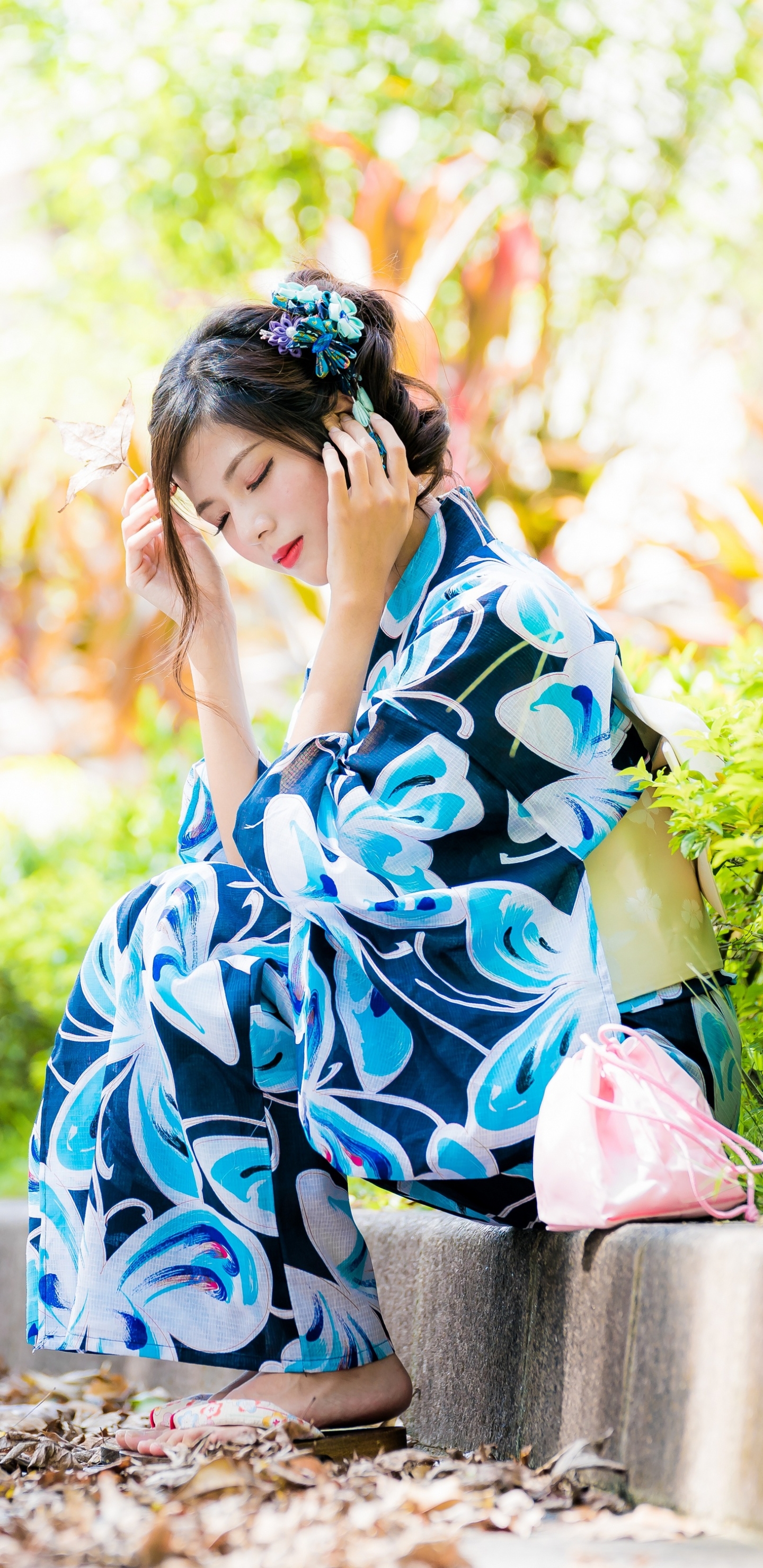 Download mobile wallpaper Mood, Kimono, Model, Women, Asian, Black Hair for free.