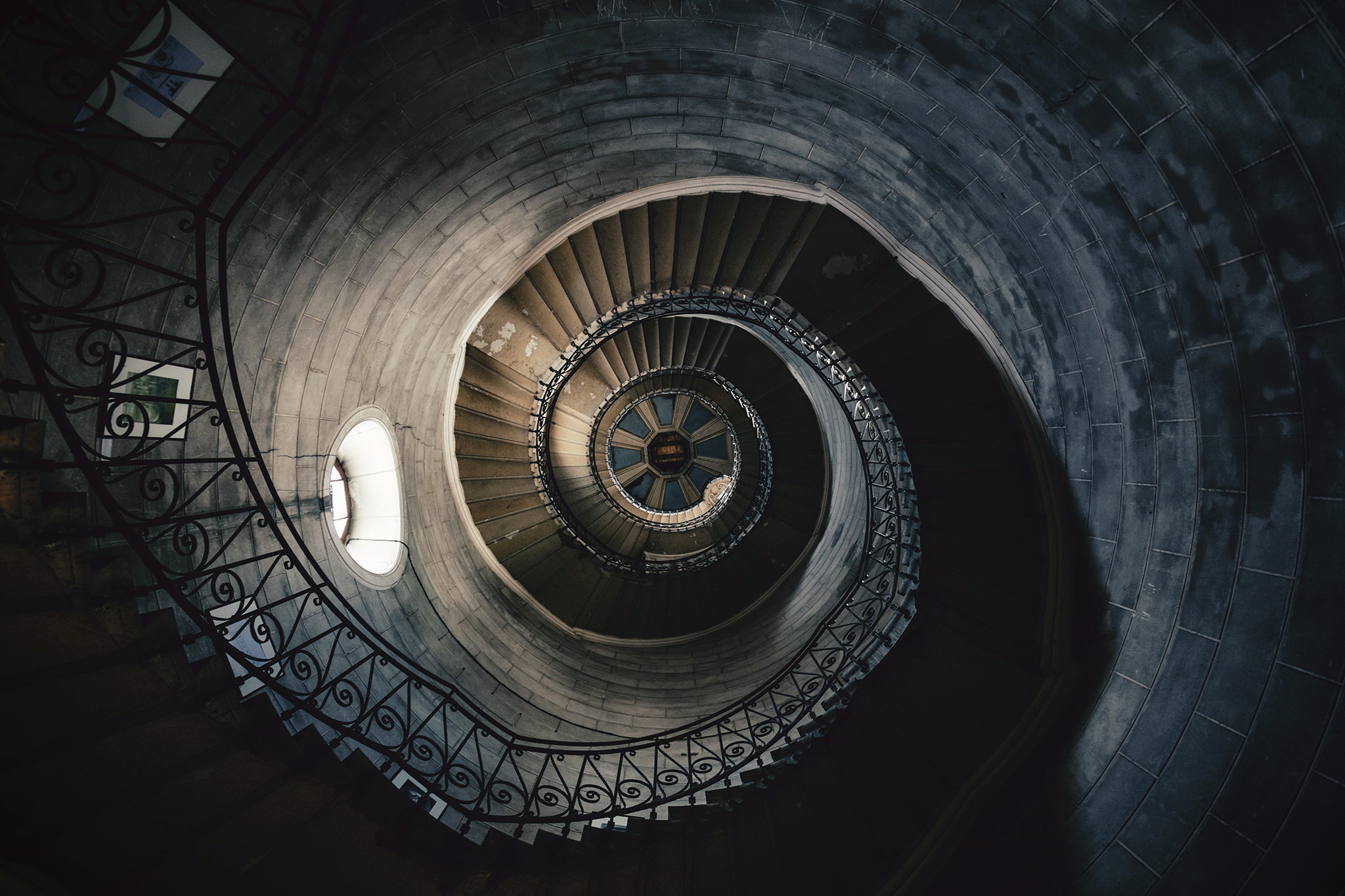 man made, stairs, spiral staircase