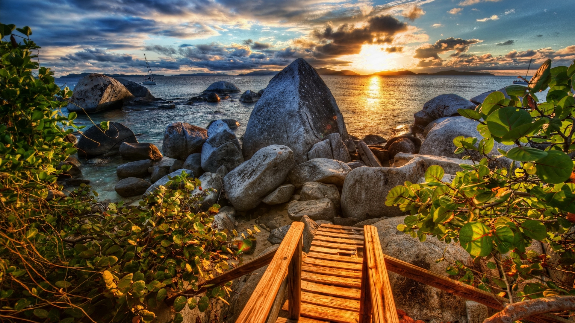 Download mobile wallpaper Sunset, Landscape, Sea for free.
