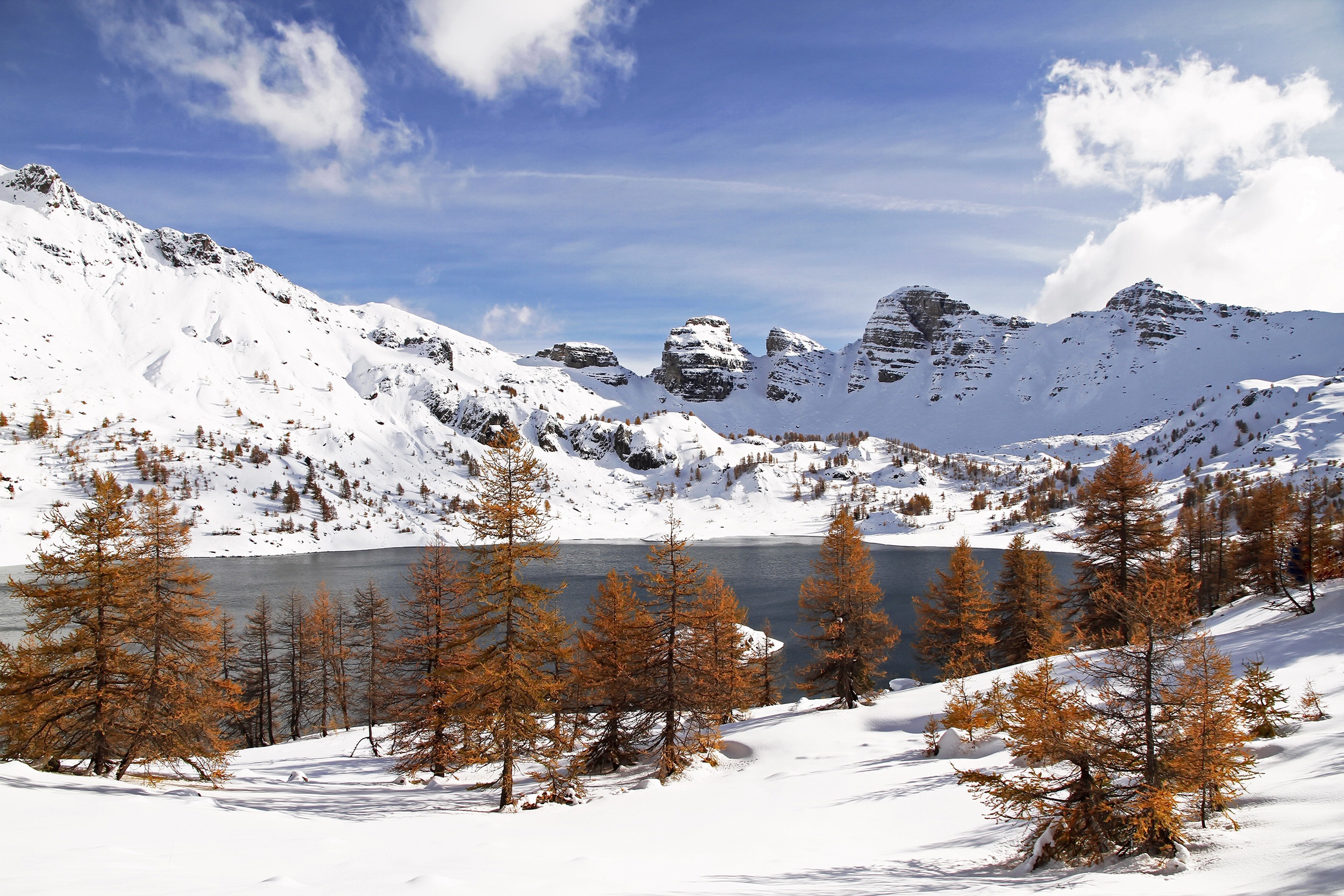 Baixe gratuitamente a imagem Inverno, Natureza, Neve, Lagos, Montanha, Lago, Terra/natureza na área de trabalho do seu PC