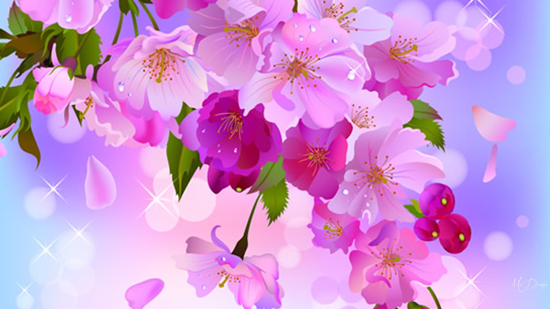 Free download wallpaper Flowers, Flower, Artistic, Pink Flower on your PC desktop