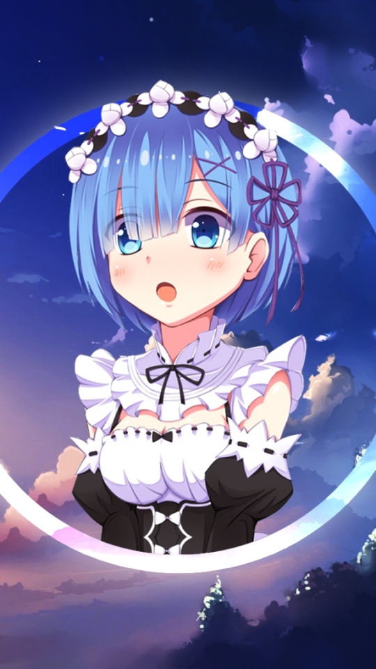 Téléchargez des papiers peints mobile Yeux Bleus, Animé, Cheveux Bleus, Re:zero Commencer Sa Vie Dans Un Autre Monde, Rem (Re:zero) gratuitement.