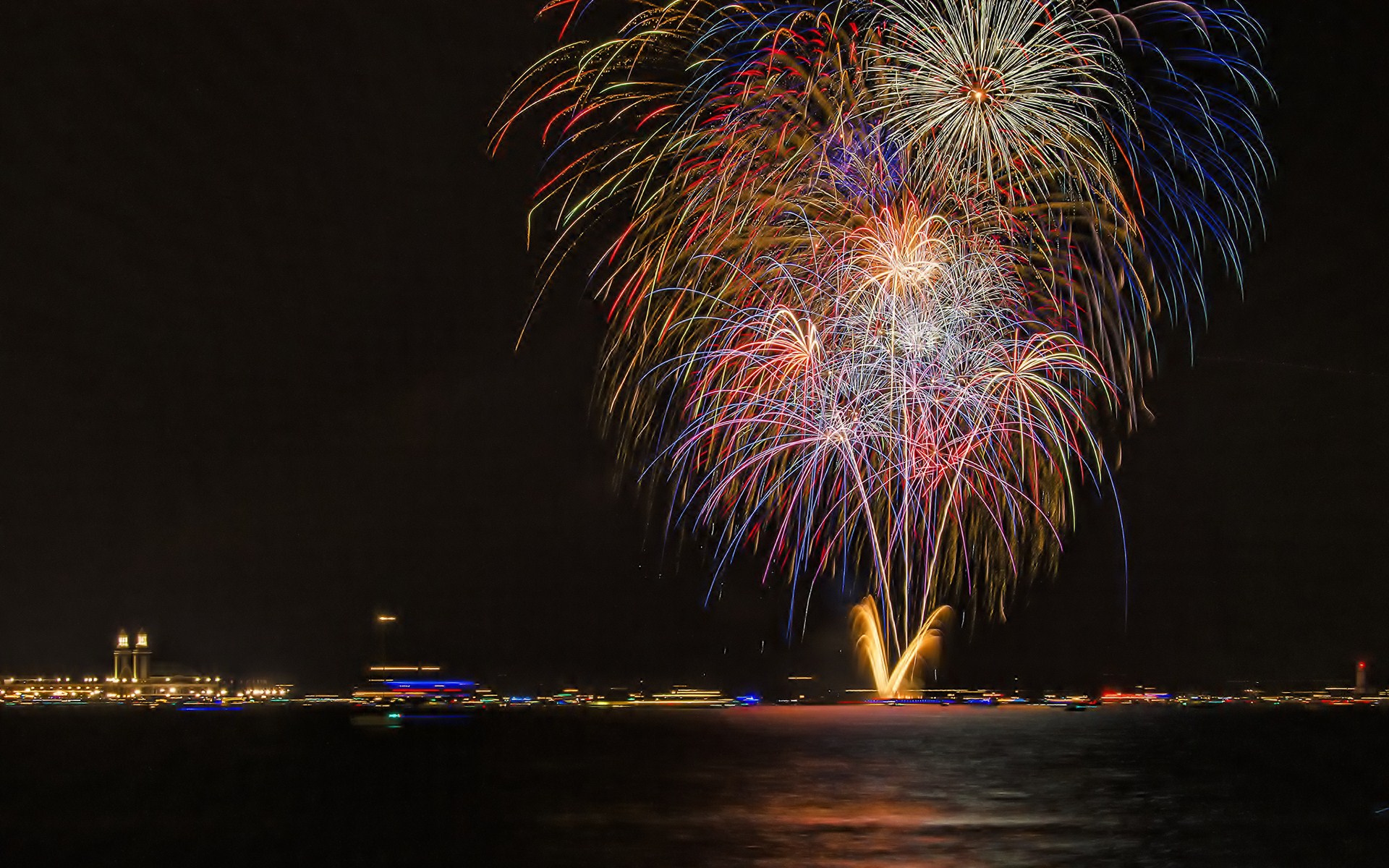 Free download wallpaper Night, Fireworks, Photography on your PC desktop