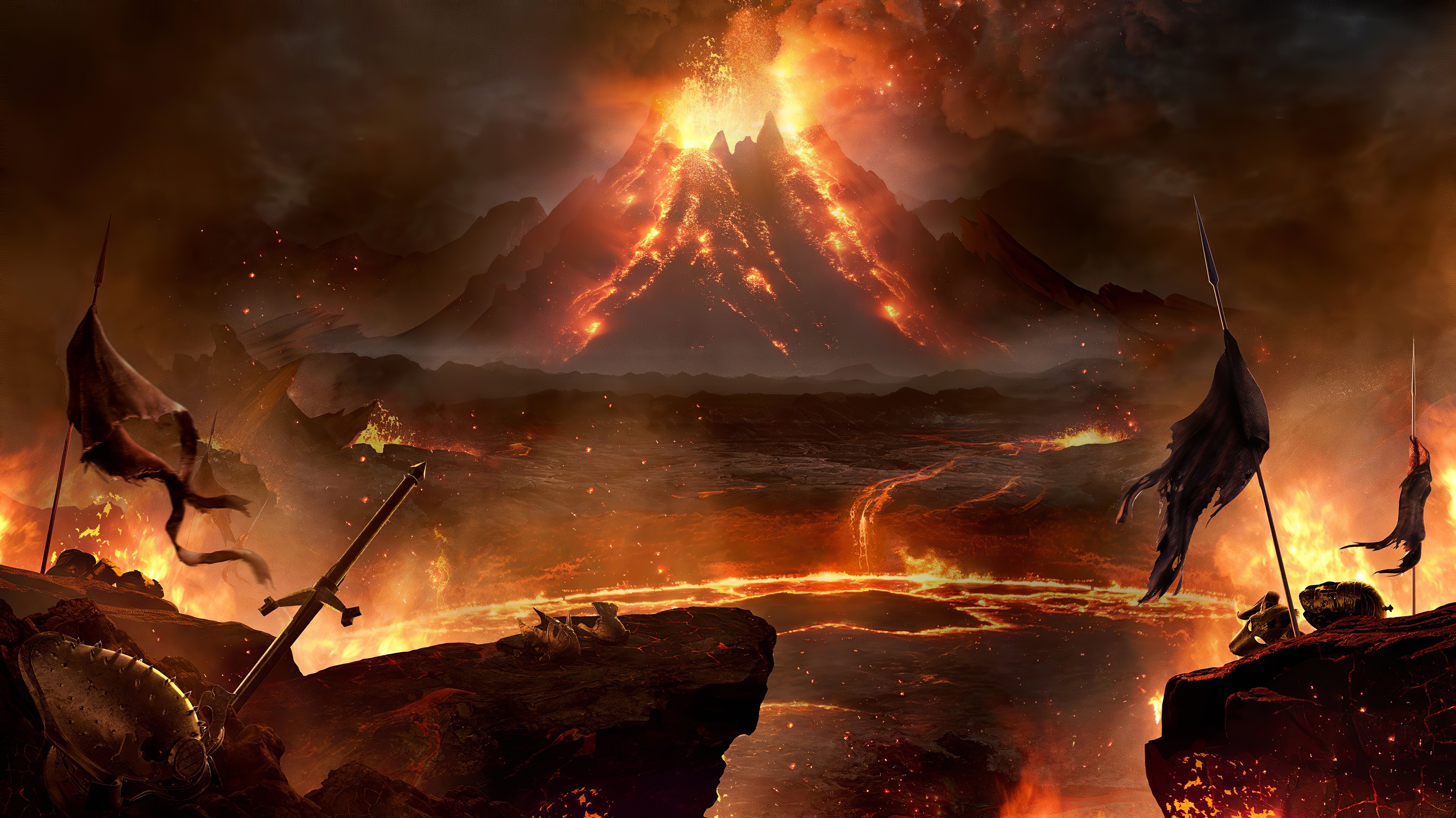 Download mobile wallpaper Volcano, Video Game, For Honor (Video Game), For Honor for free.