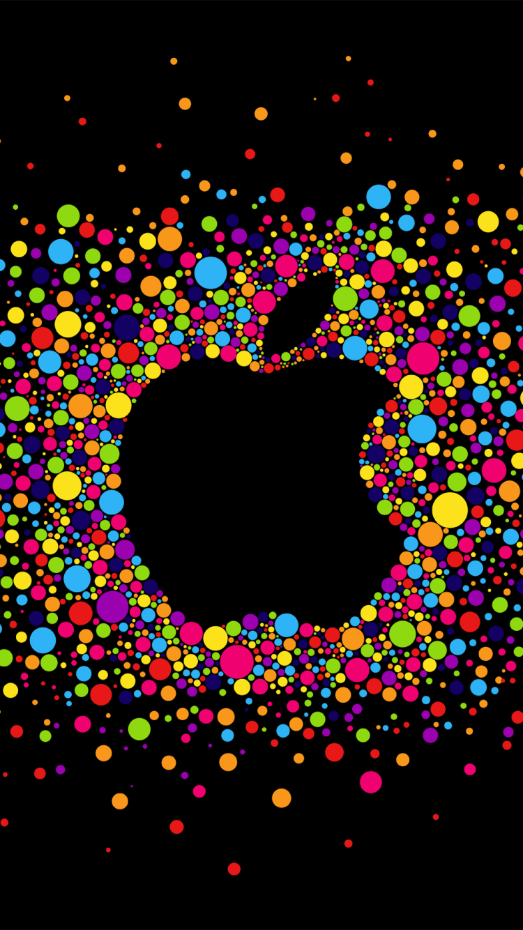 Скачать картинку Цвета, Точки, Красочный, Технологии, Яблоко, Логотип, Apple Inc, Лого в телефон бесплатно.