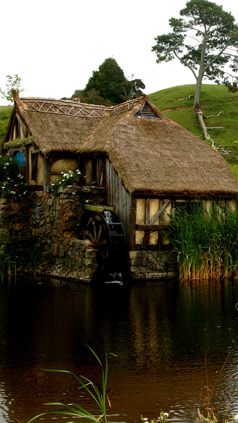 Download mobile wallpaper Man Made, Watermill for free.