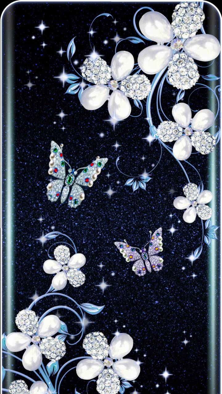 Скачать картинку Цветок, Бабочка, Ювелирные Изделия, Художественные, Флауэрсы в телефон бесплатно.