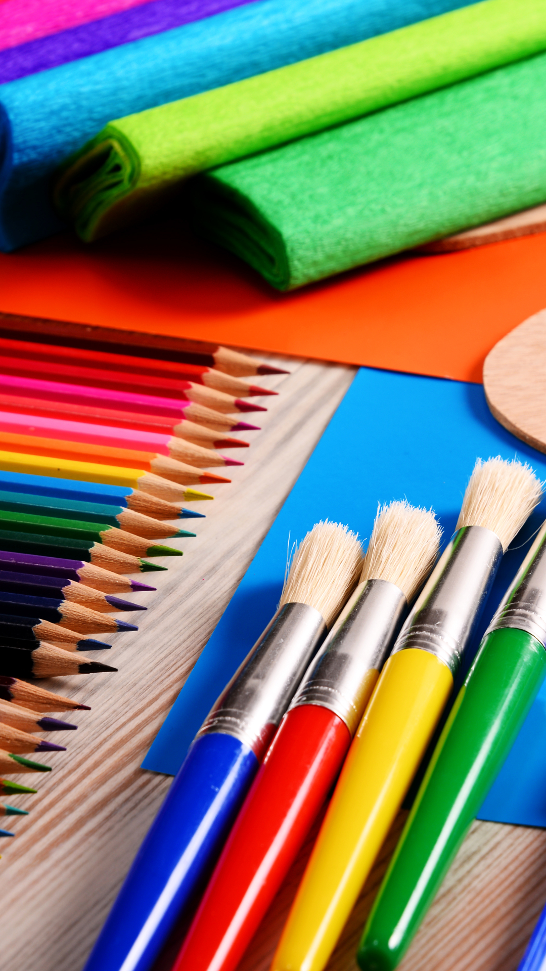 Download mobile wallpaper Colors, Colorful, Pencil, Brush, Photography for free.