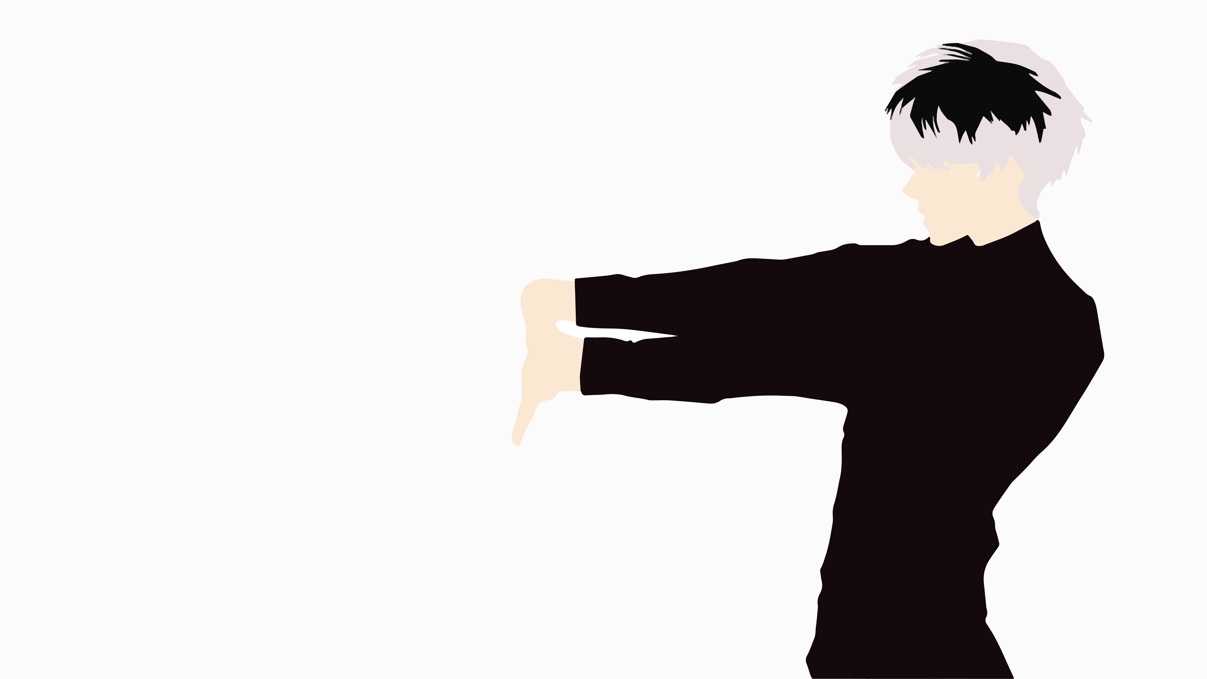 887304 Hintergrundbild herunterladen animes, tokyo ghoul: re, schwarzes haar, haise sasaki, ken kanek, minimalistisch, tokio ghul, zweifarbiges haar, weißes haar - Bildschirmschoner und Bilder kostenlos