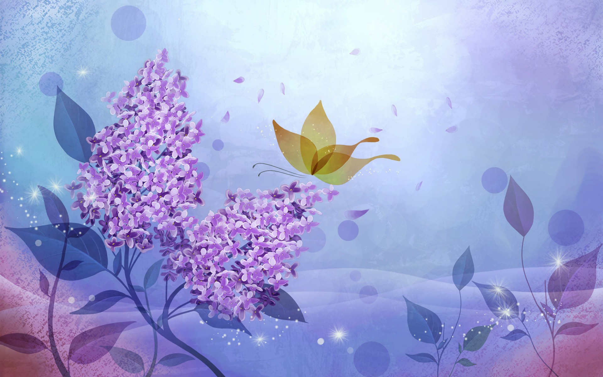 purple flower, abstract, artistic, butterfly, flower, lilac, purple