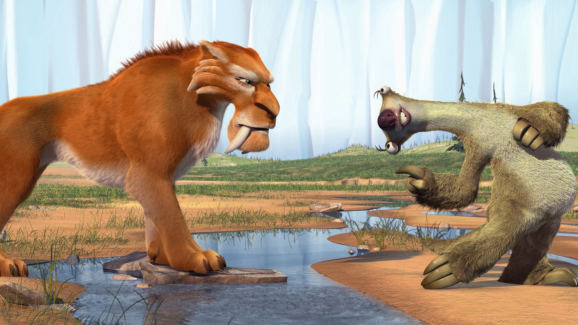 ice age, diego, sid, miscellanea, miscellaneous, sloth, glacial period, saber toothed tiger