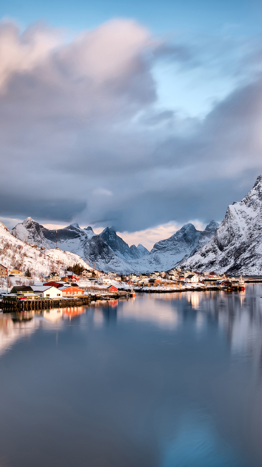 無料モバイル壁紙山, 村, ノルウェー, 写真撮影, ロフォーテン諸島をダウンロードします。