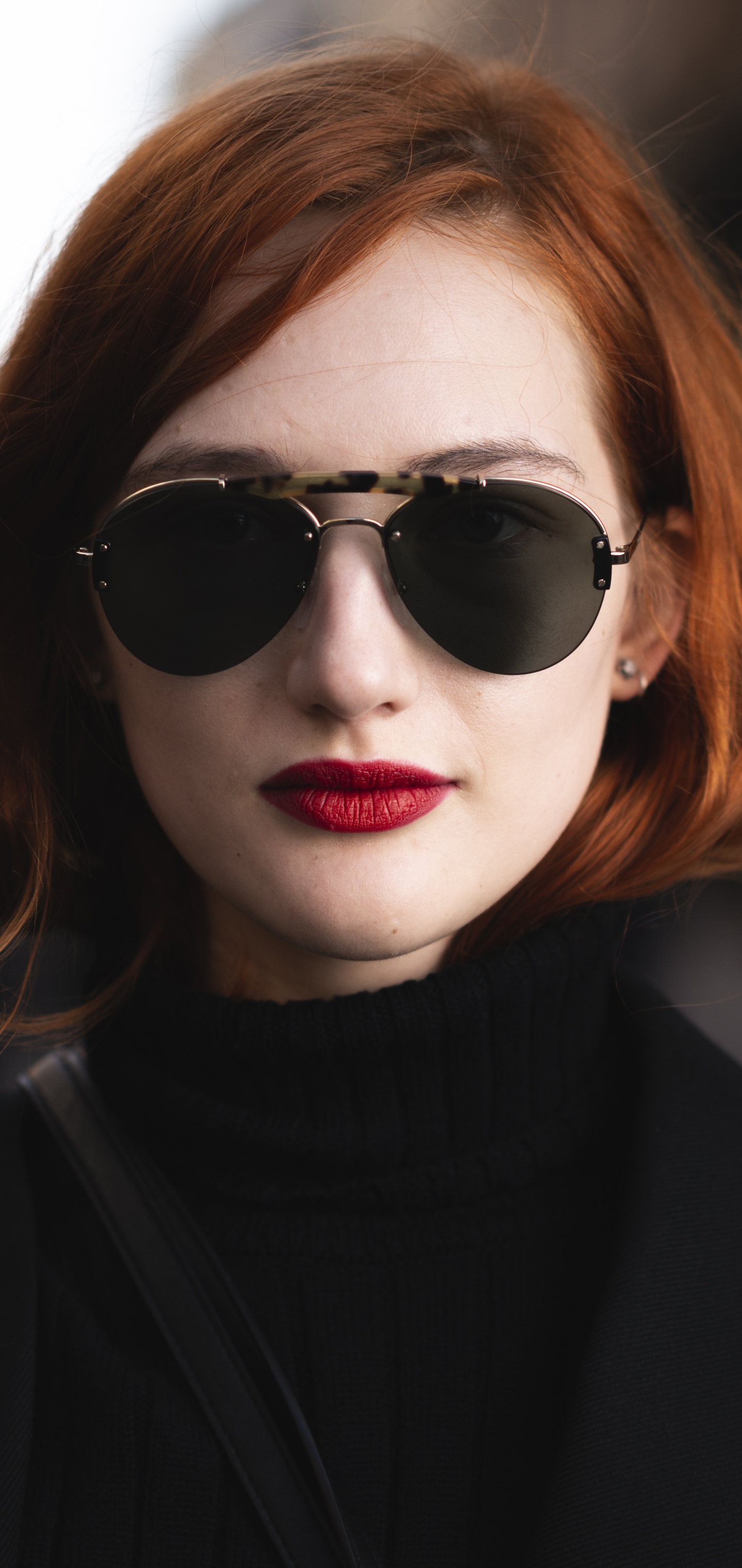 Download mobile wallpaper Redhead, Sunglasses, Model, Women, Lipstick for free.