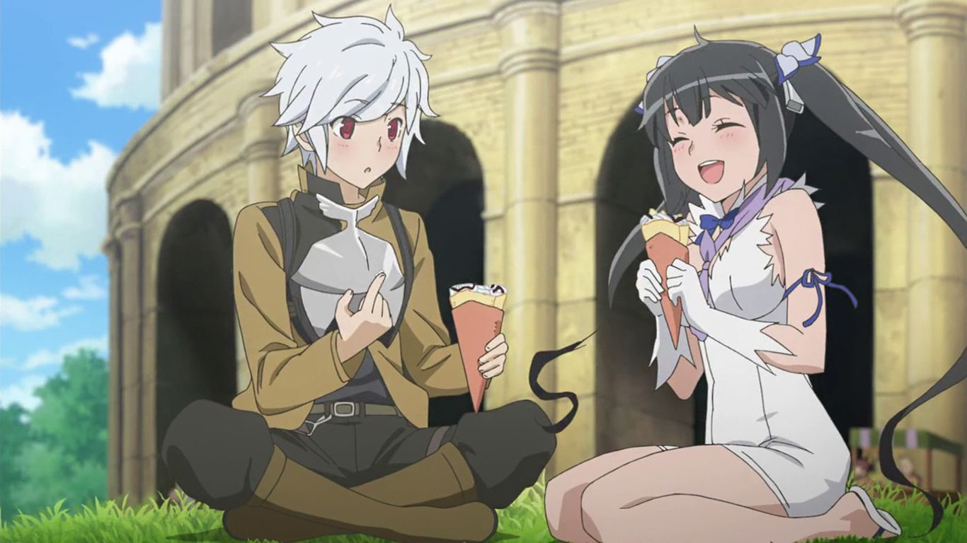 vertical wallpaper anime, is it wrong to try to pick up girls in a dungeon?, bell cranel, hestia (danmachi), danmachi
