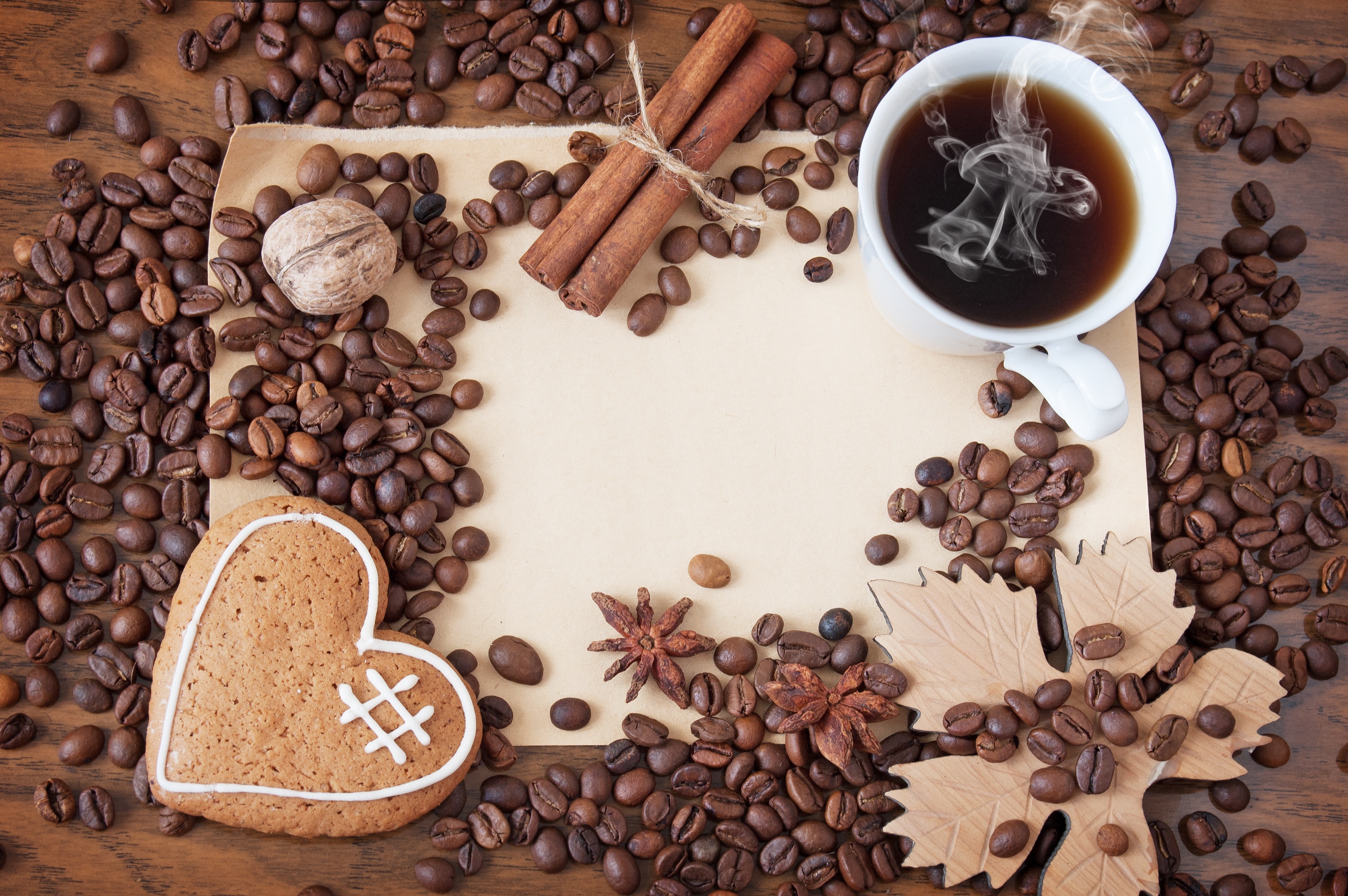 Download mobile wallpaper Food, Coffee, Still Life, Cinnamon, Cup, Coffee Beans for free.