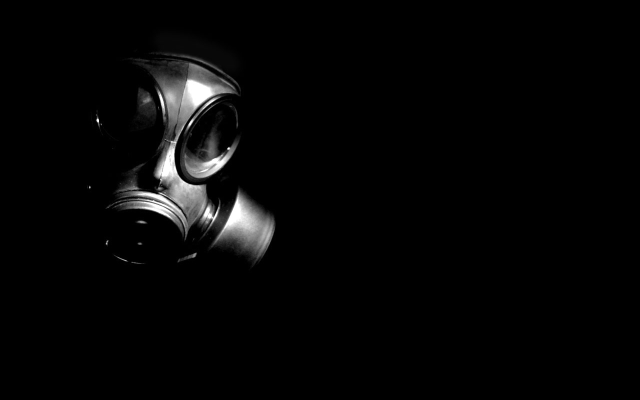 dark, gas mask