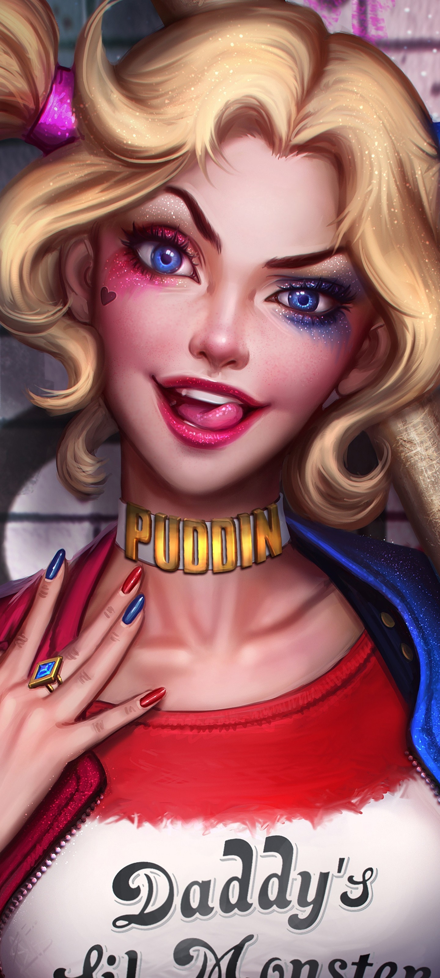 Handy-Wallpaper Blaue Augen, Comics, Harley Quinn, Dc Comics kostenlos herunterladen.