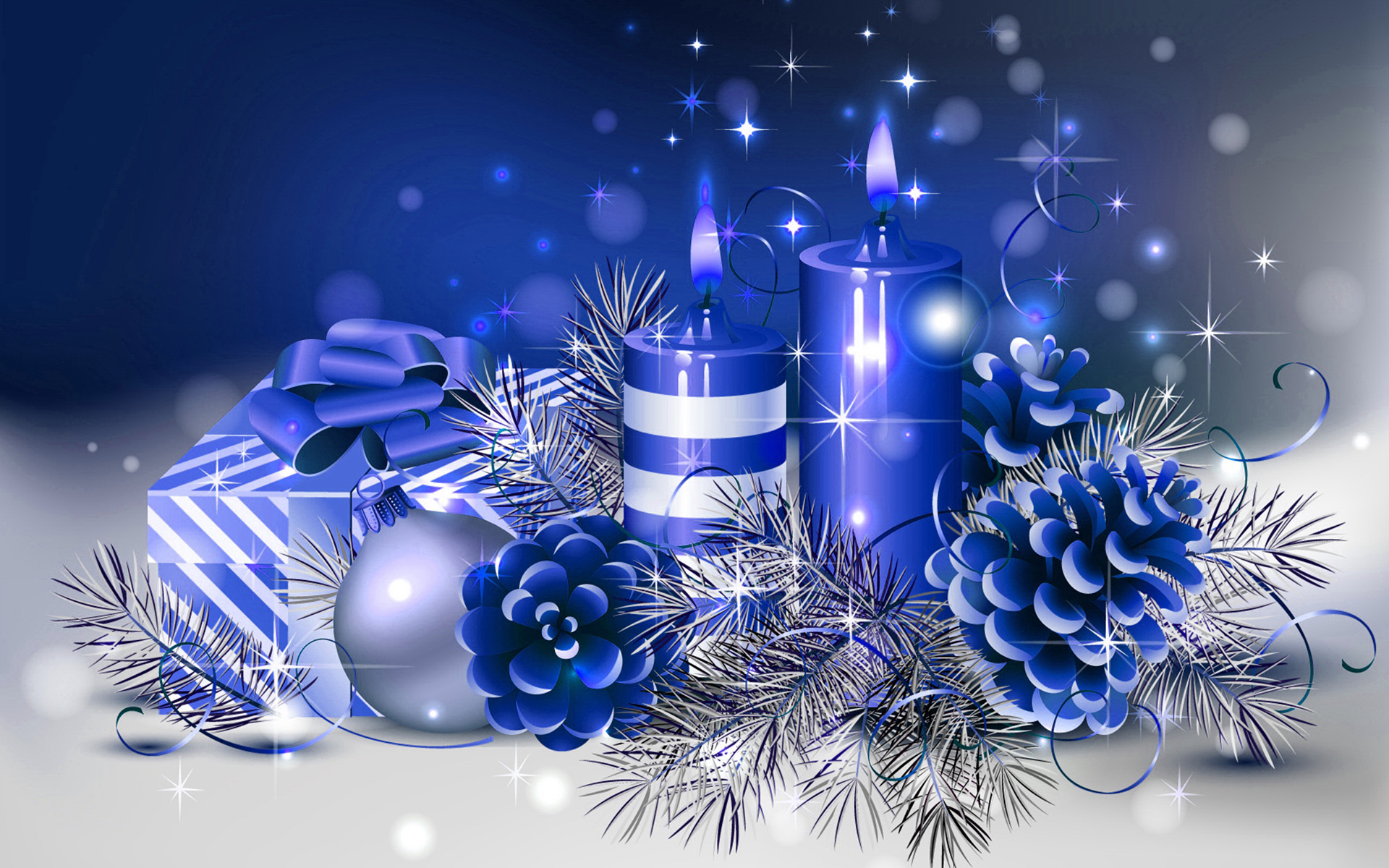 729849 baixar imagens presente, natal, feriados, azul, vela, enfeites de natal - papéis de parede e protetores de tela gratuitamente