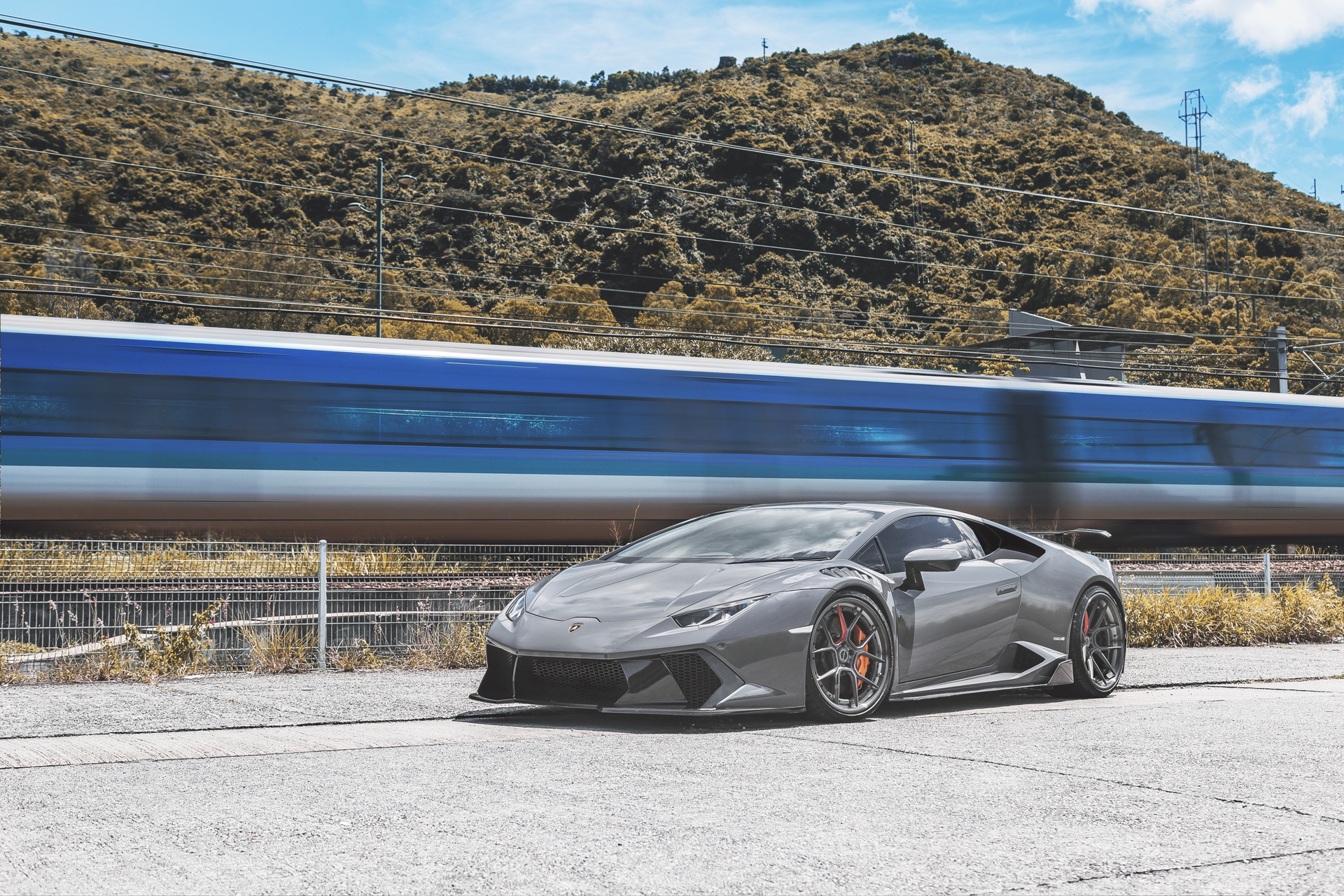 Laden Sie das Lamborghini, Supersportwagen, Fahrzeuge, Silbernes Auto, Lamborghini Huracán-Bild kostenlos auf Ihren PC-Desktop herunter