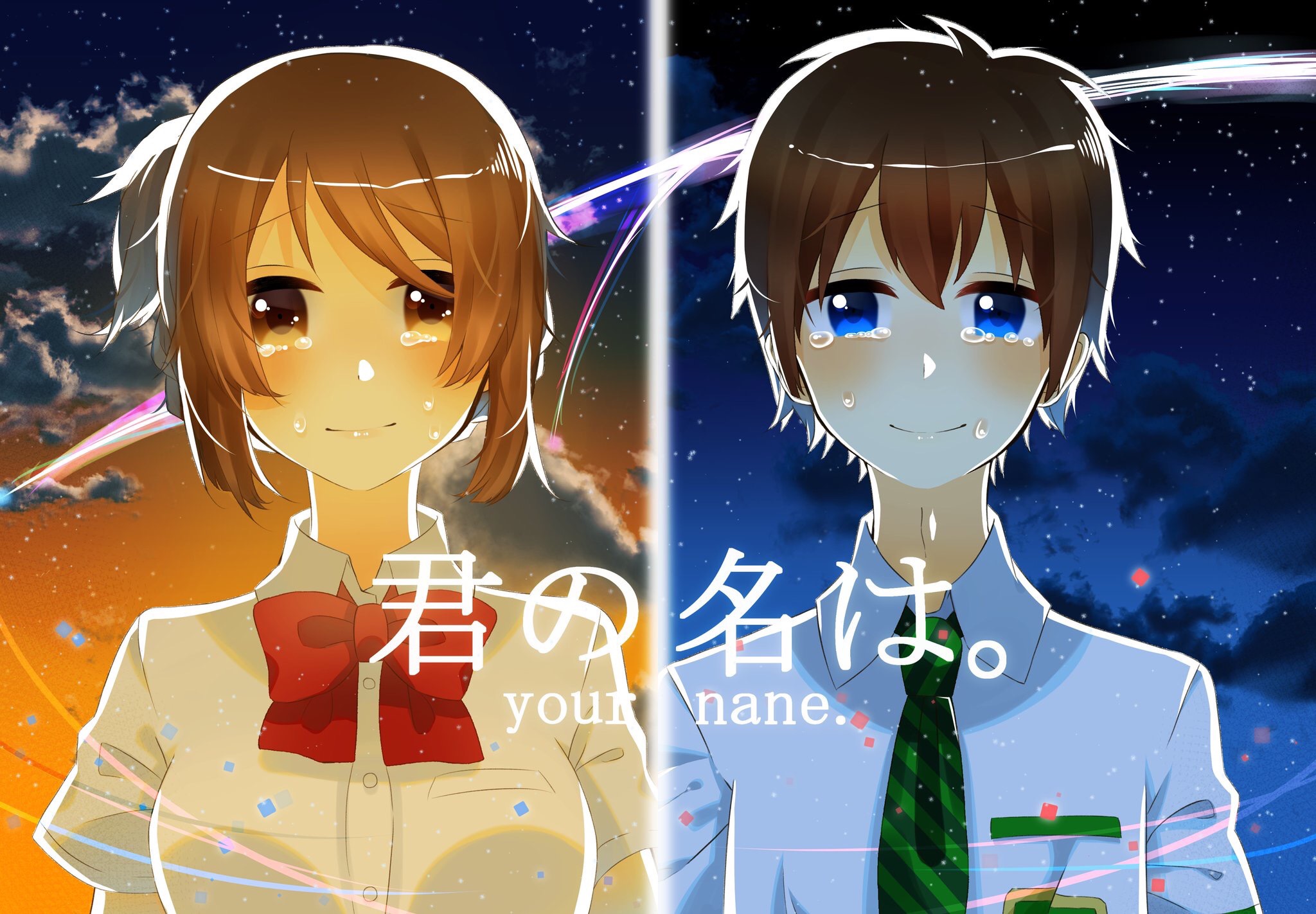 Free download wallpaper Anime, Your Name, Kimi No Na Wa, Mitsuha Miyamizu, Taki Tachibana on your PC desktop