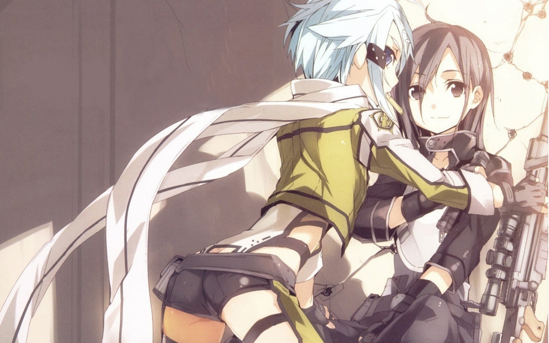 Laden Sie das Animes, Sword Art Online, Kirito (Schwertkunst Online), Schwertkunst Online Ii, Sinon (Schwertkunst Online)-Bild kostenlos auf Ihren PC-Desktop herunter