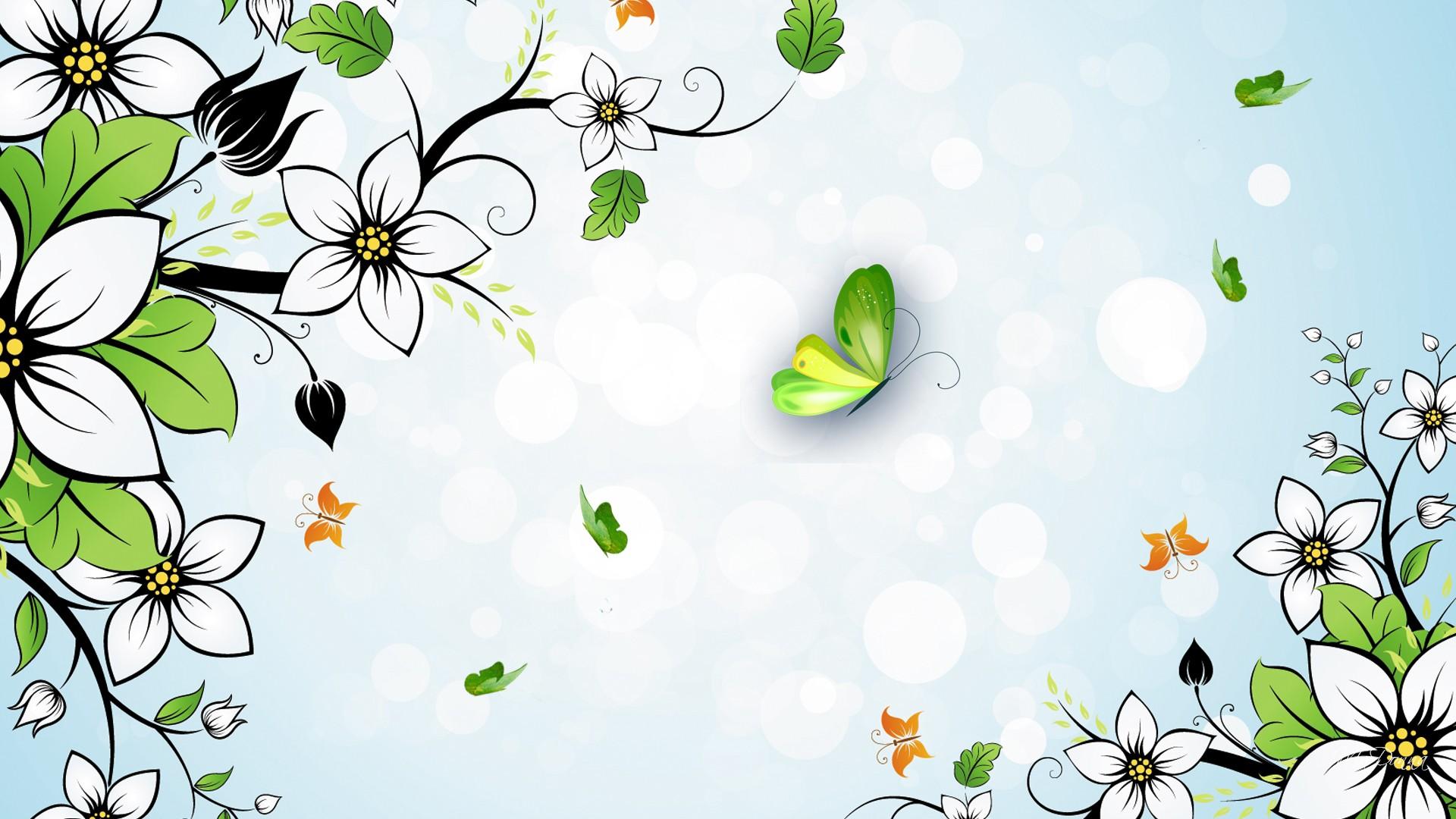 Laden Sie das Schmetterlinge, Blume, Frühling, Künstlerisch, Kollage-Bild kostenlos auf Ihren PC-Desktop herunter
