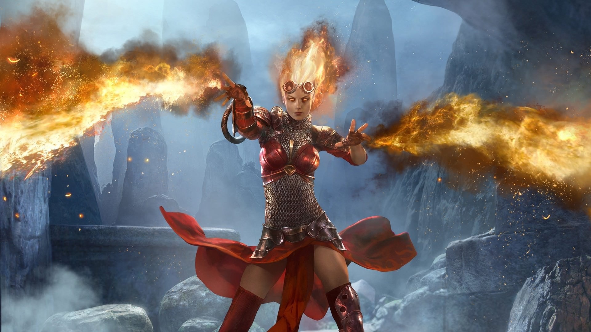 Download mobile wallpaper Magic, Fire, Game, Armor, Magic: The Gathering, Goggles for free.