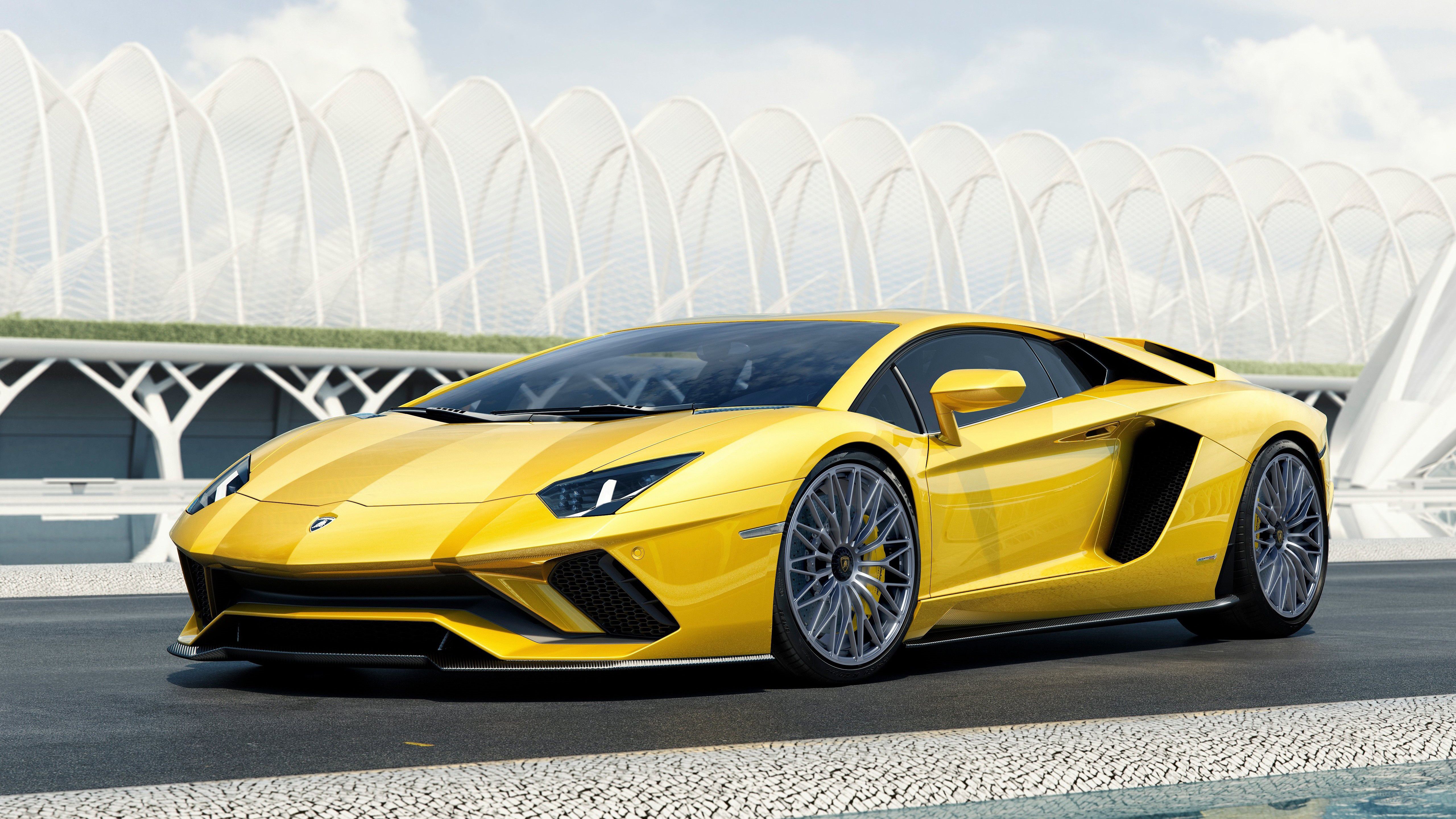 Download mobile wallpaper Lamborghini, Supercar, Vehicles, Yellow Car, Lamborghini Aventador S for free.