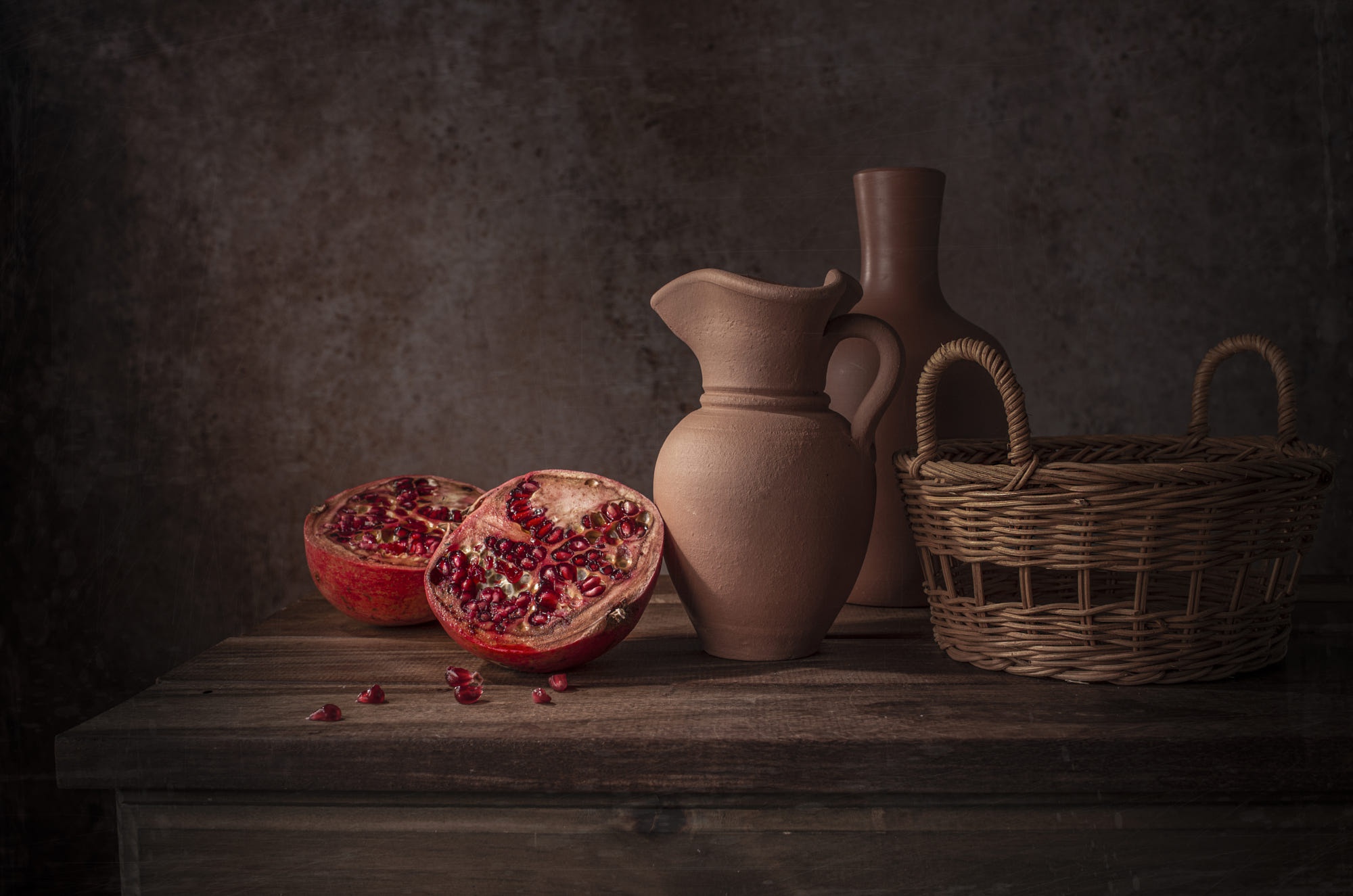 Download mobile wallpaper Still Life, Pomegranate, Photography, Pitcher for free.