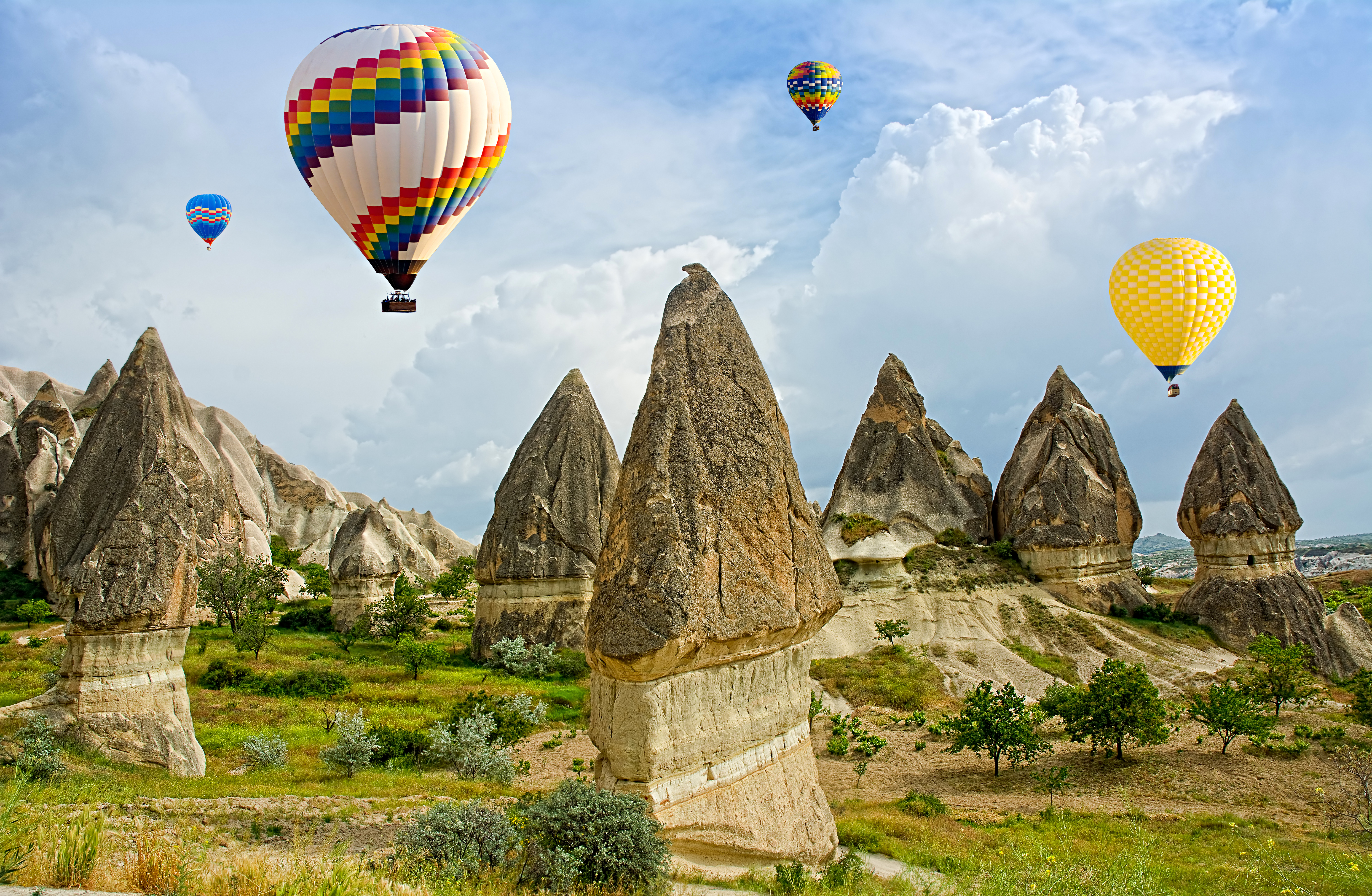 Laden Sie das Wolke, Fahrzeuge, Türkei, Heißluftballon-Bild kostenlos auf Ihren PC-Desktop herunter