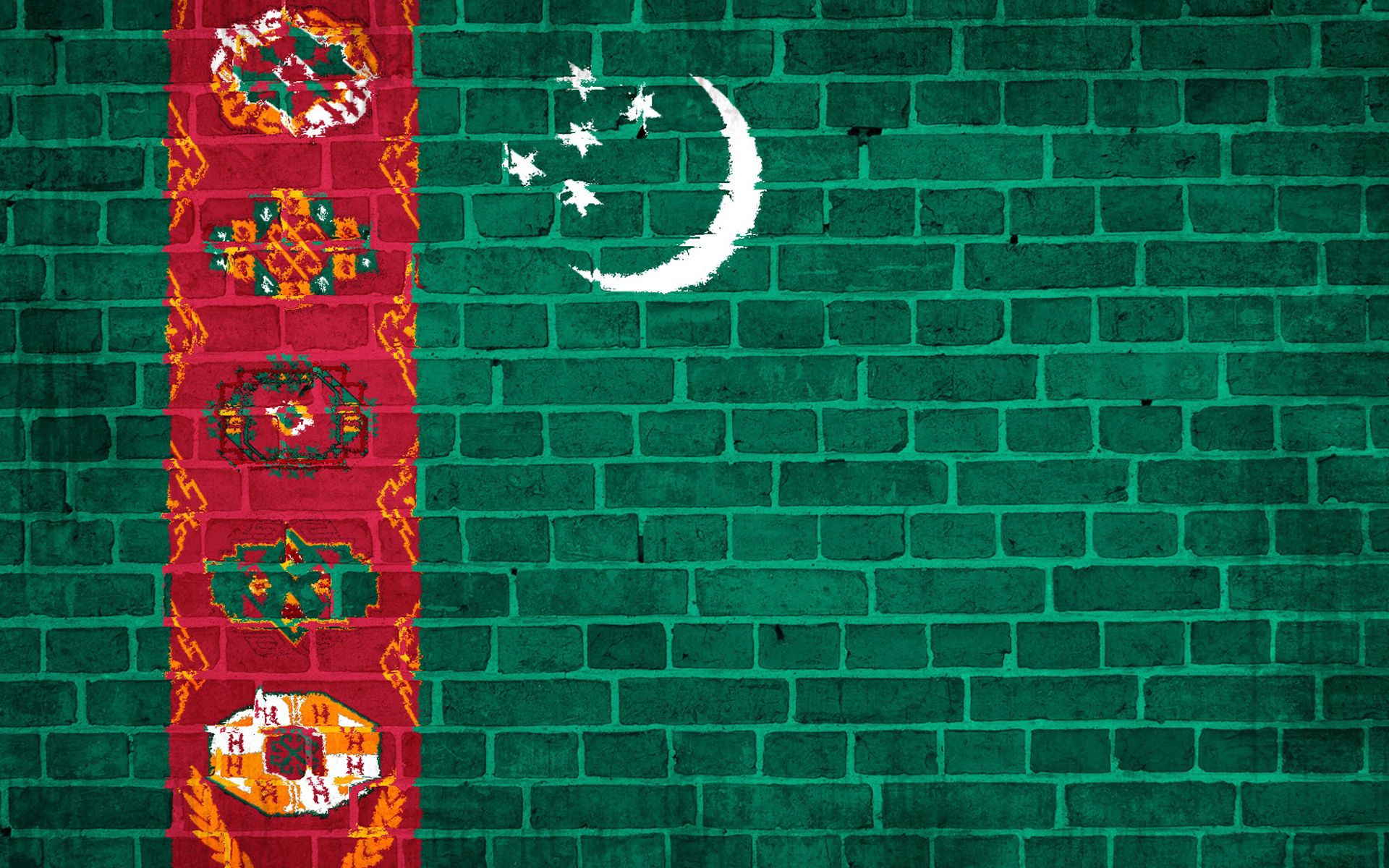 142871 télécharger le fond d'écran texture, textures, mur, drapeau, turkménistan - économiseurs d'écran et images gratuitement