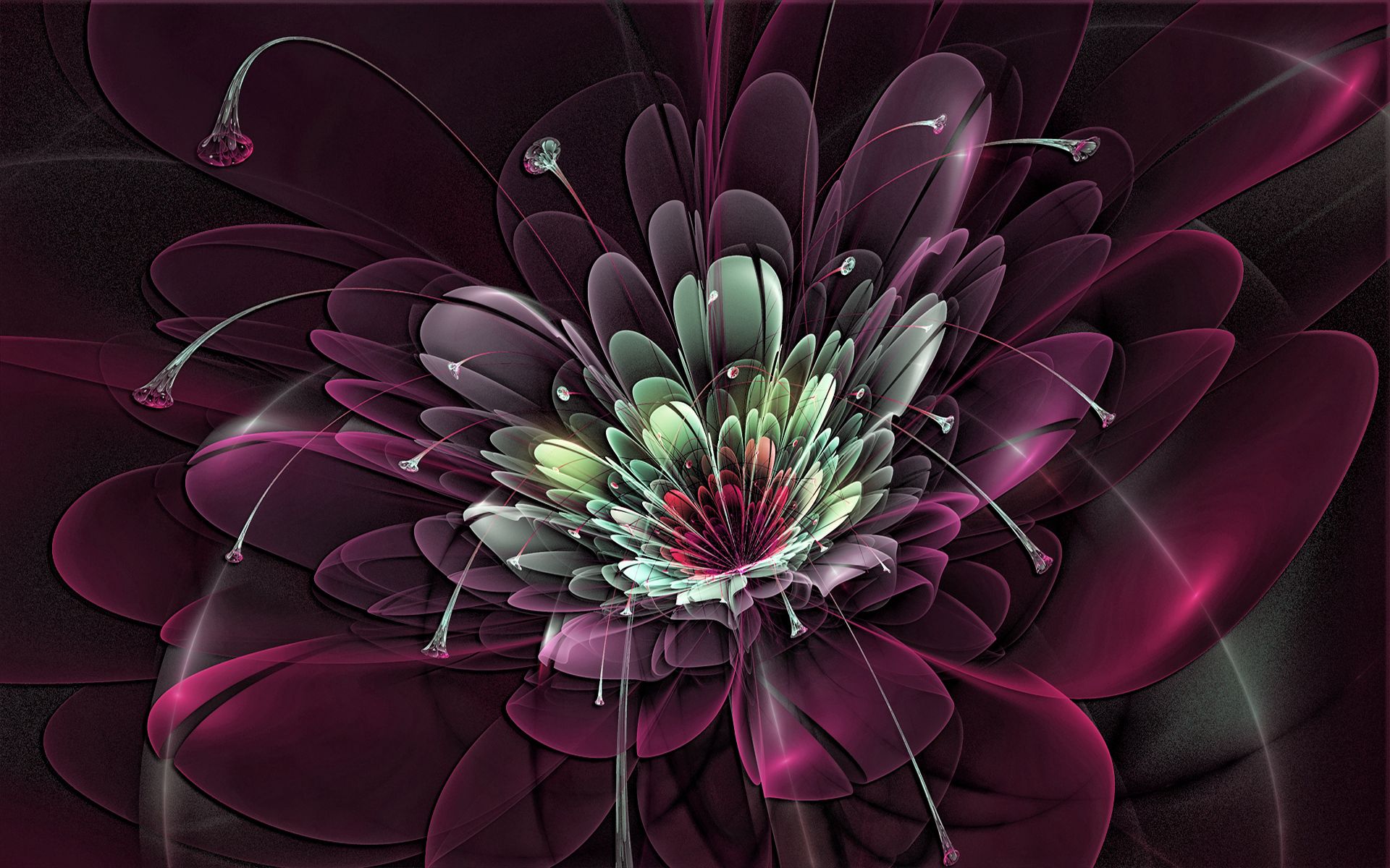 Full HD Wallpaper flower, abstract, background, fractal, explosion