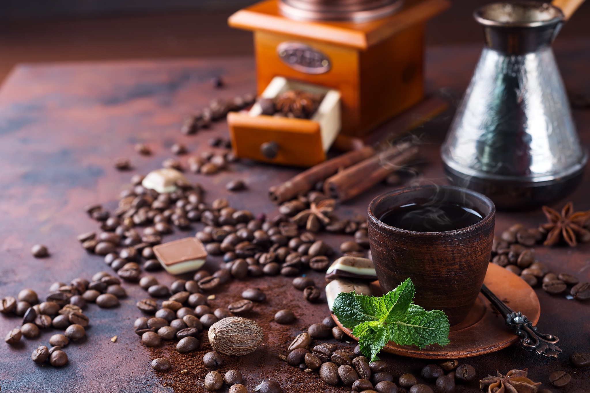 Free download wallpaper Food, Coffee, Still Life, Cinnamon, Cup, Drink, Coffee Beans on your PC desktop
