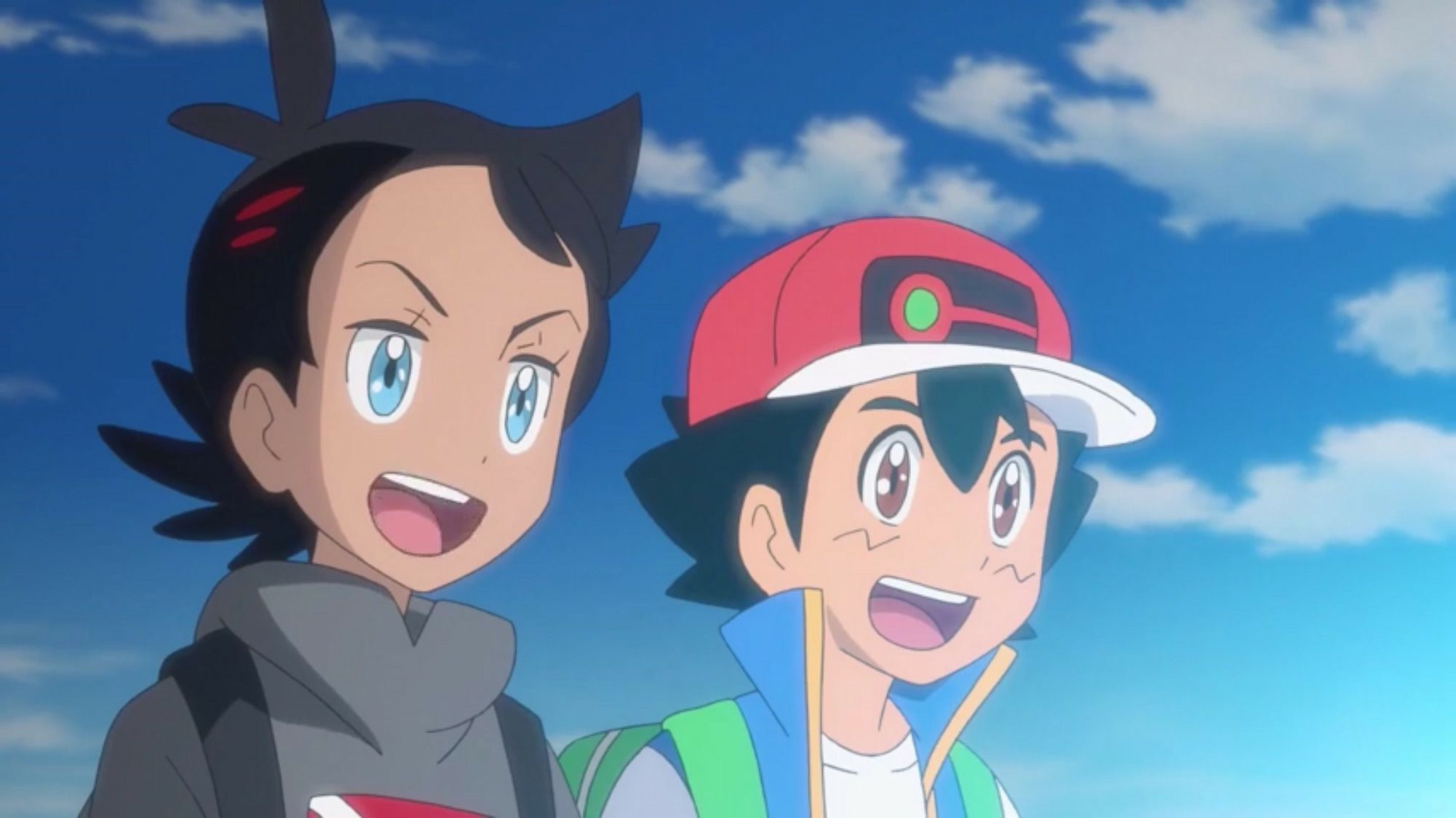 Download mobile wallpaper Anime, Smile, Pokémon, Ash Ketchum, Goh (Pokémon) for free.