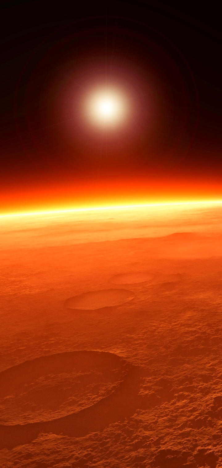Download mobile wallpaper Sun, Sci Fi, Mars, Crater, Planetscape for free.