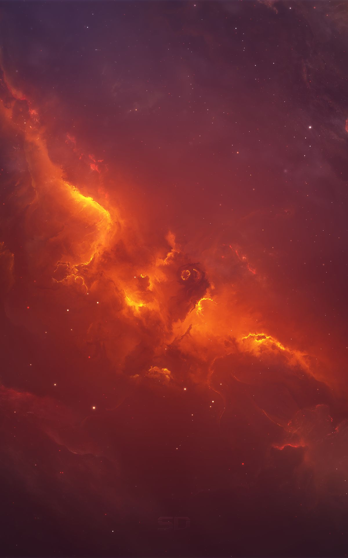 Download mobile wallpaper Nebula, Space, Sci Fi, Orange (Color) for free.