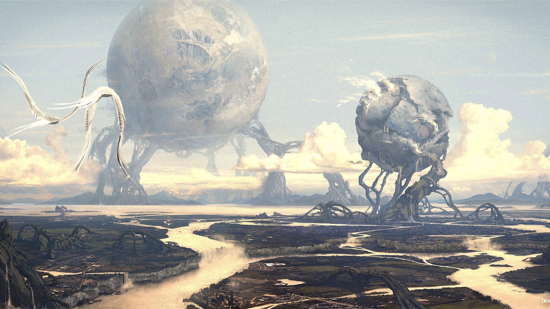 Free download wallpaper Landscape, Sci Fi on your PC desktop