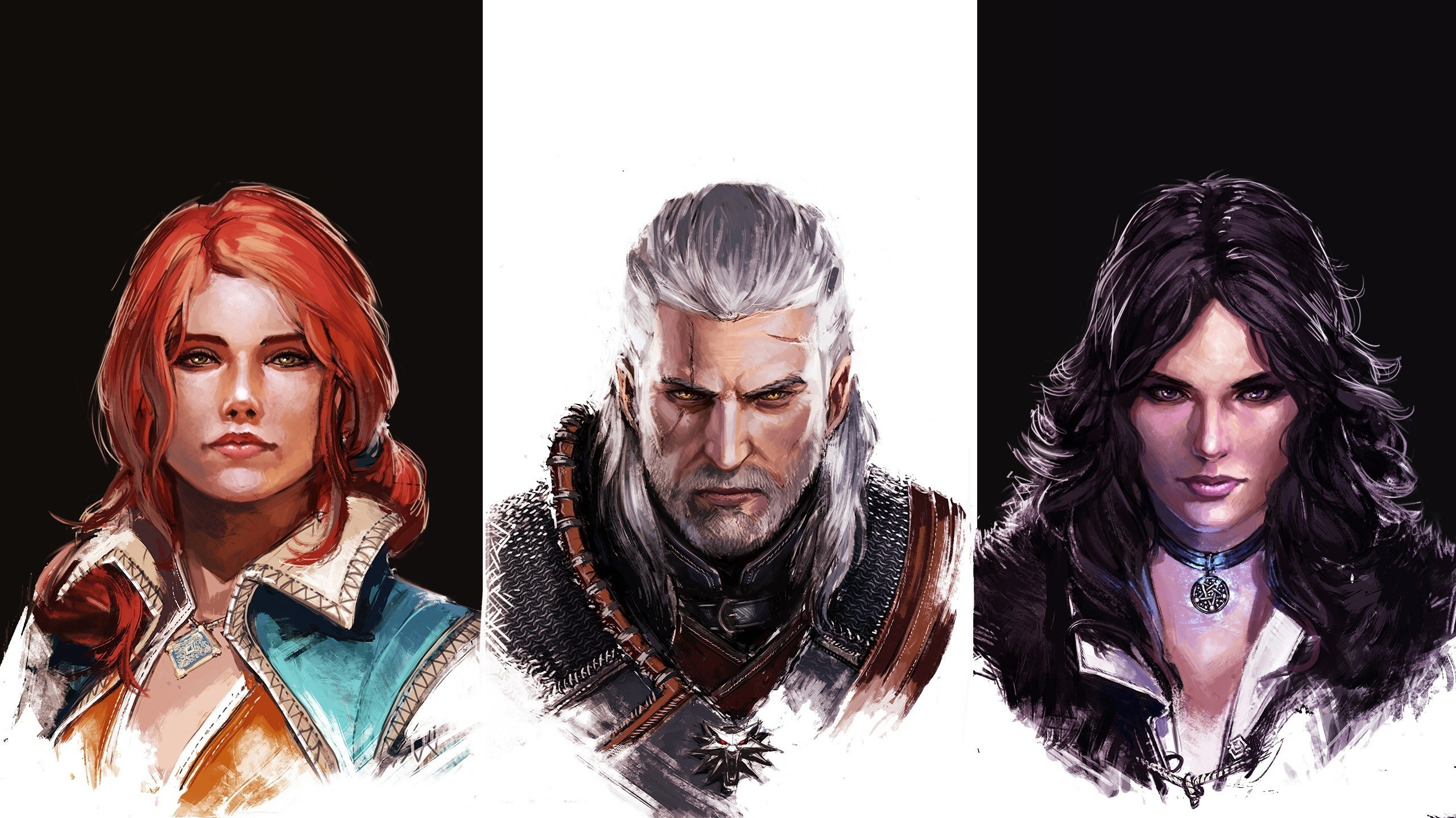Handy-Wallpaper Computerspiele, Der Hexer, Triss Merigold, Geralt Von Riva, The Witcher 3: Wild Hunt, Yennefer Von Vengerberg kostenlos herunterladen.