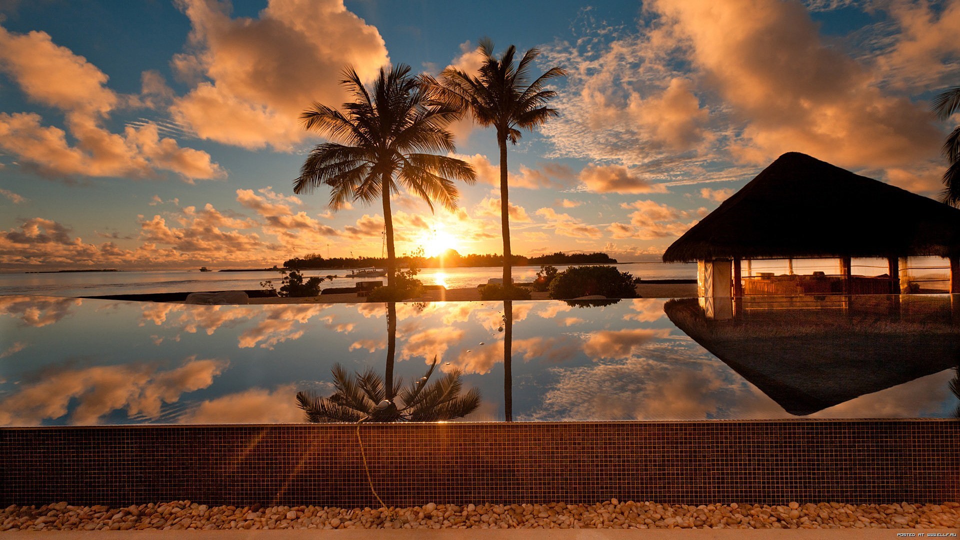 Free download wallpaper Sunset, Landscape, Beach on your PC desktop