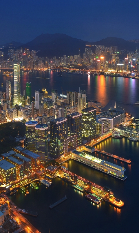 man made, hong kong, china, cityscape, victoria harbour, night, cities