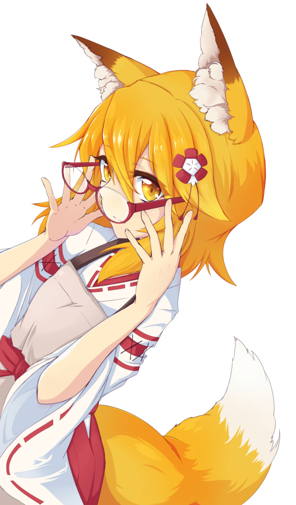 anime, the helpful fox senko san, animal ears, glasses, tail, blonde HD wallpaper