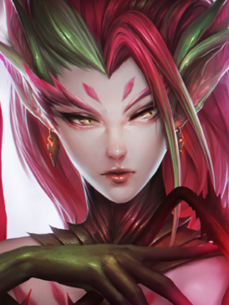 video game, league of legends, plant, zyra (league of legends), thorns, fantasy mobile wallpaper