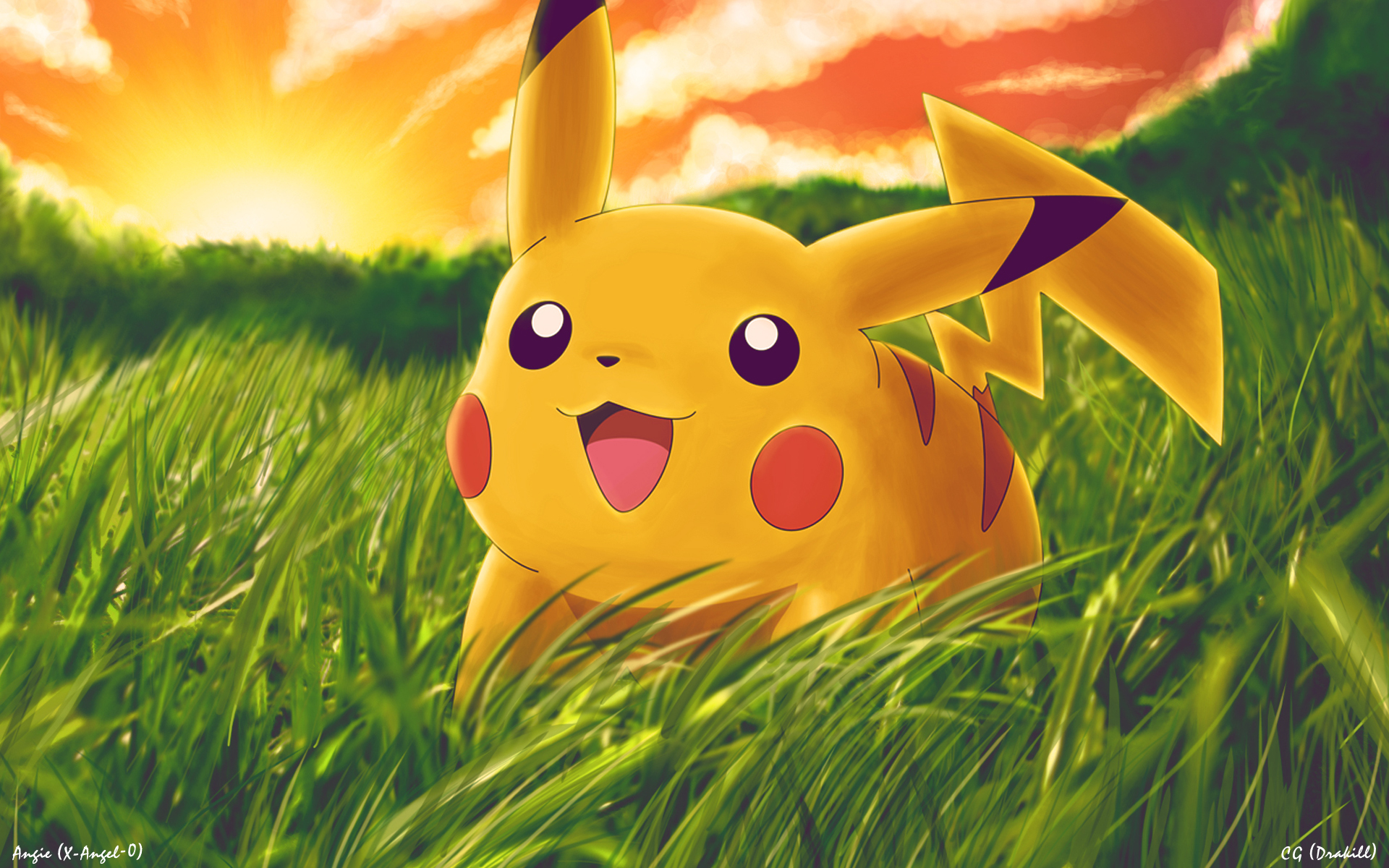 365367 télécharger le fond d'écran pikachu, pokémon, mignon, herbe, animé - économiseurs d'écran et images gratuitement
