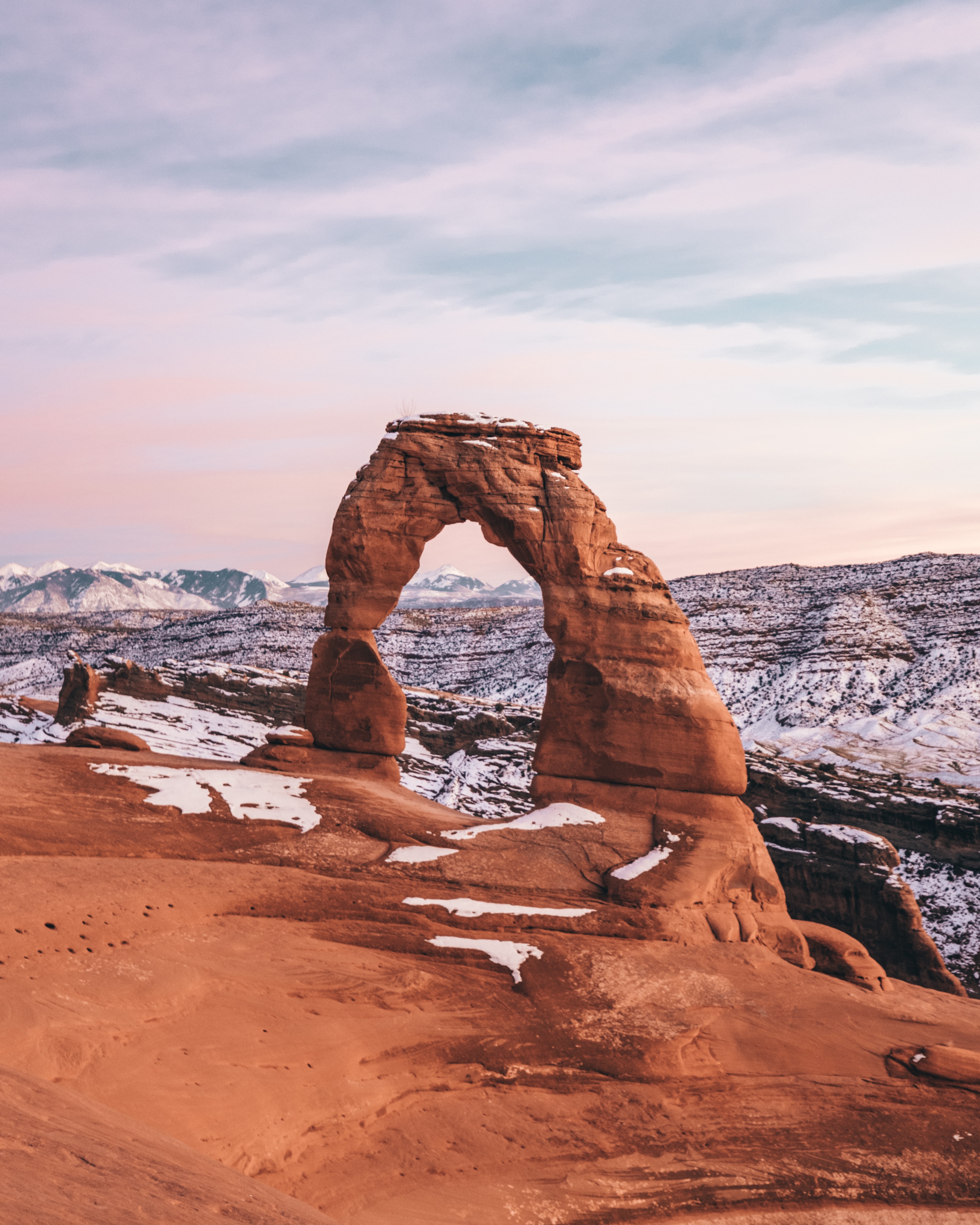 Free download wallpaper Nature, Snow, Rock, Landscape, Arch on your PC desktop