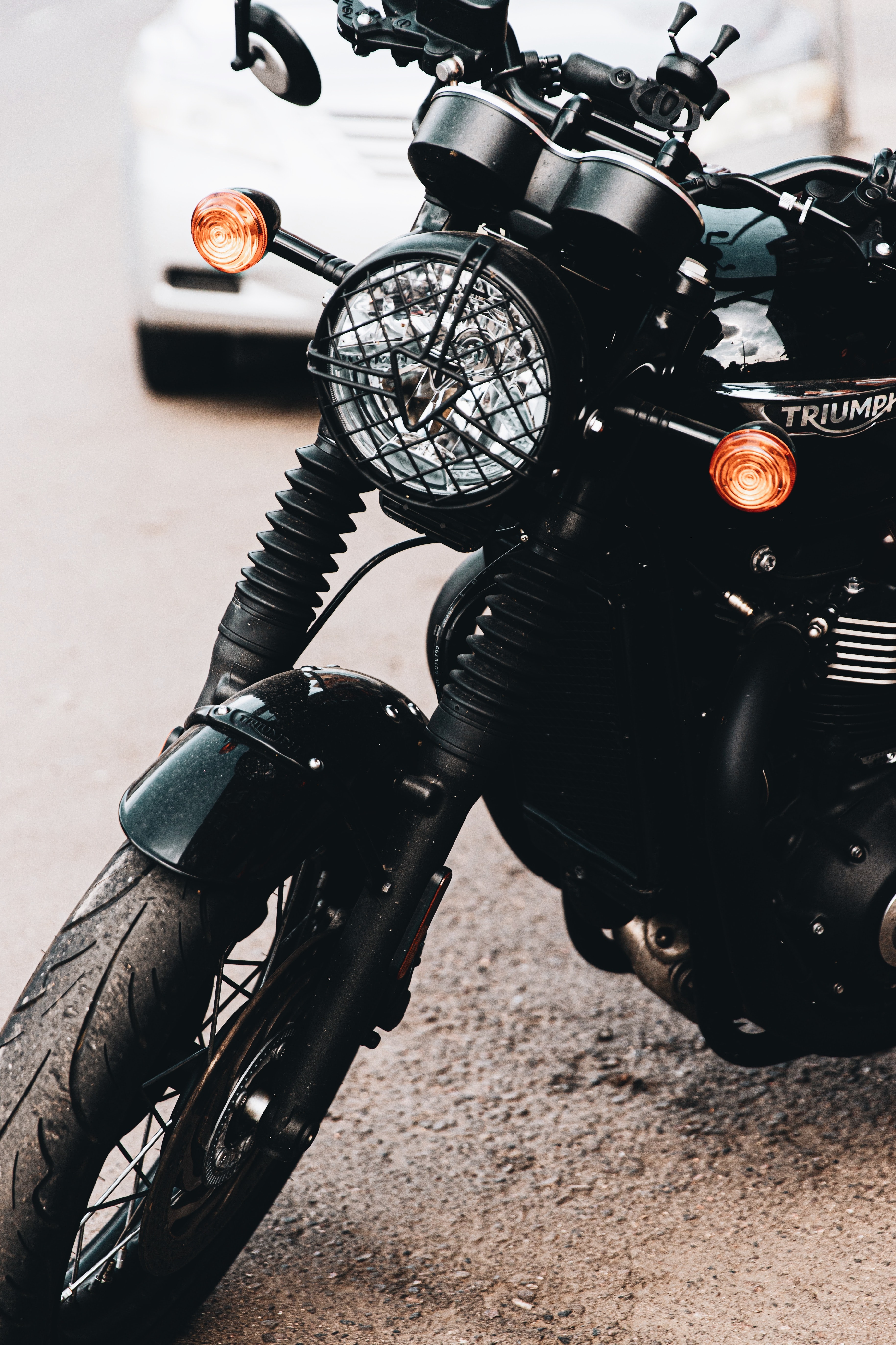 80175 скачать обои мотоциклы, черный, мотоцикл, колесо, фара - заставки и картинки бесплатно