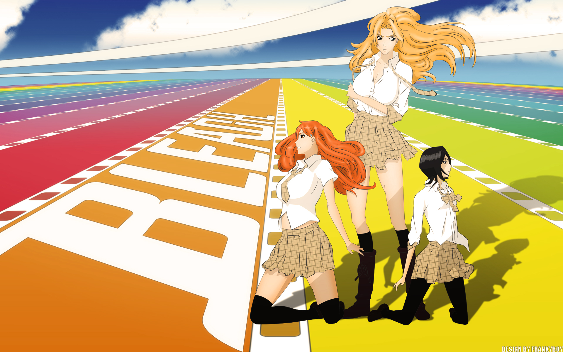 Download mobile wallpaper Orihime Inoue, Rangiku Matsumoto, Rukia Kuchiki, Bleach, Anime for free.