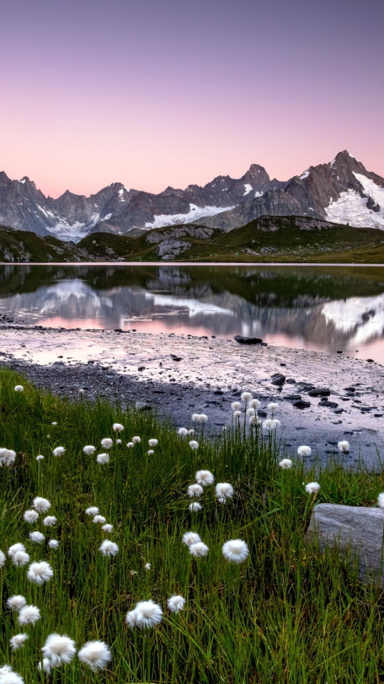 無料モバイル壁紙風景, 自然, 草, 湖, 山, 反射, 地球をダウンロードします。