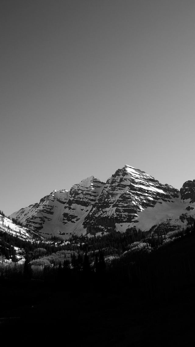無料モバイル壁紙雪, 山, 写真撮影, 黒 白をダウンロードします。