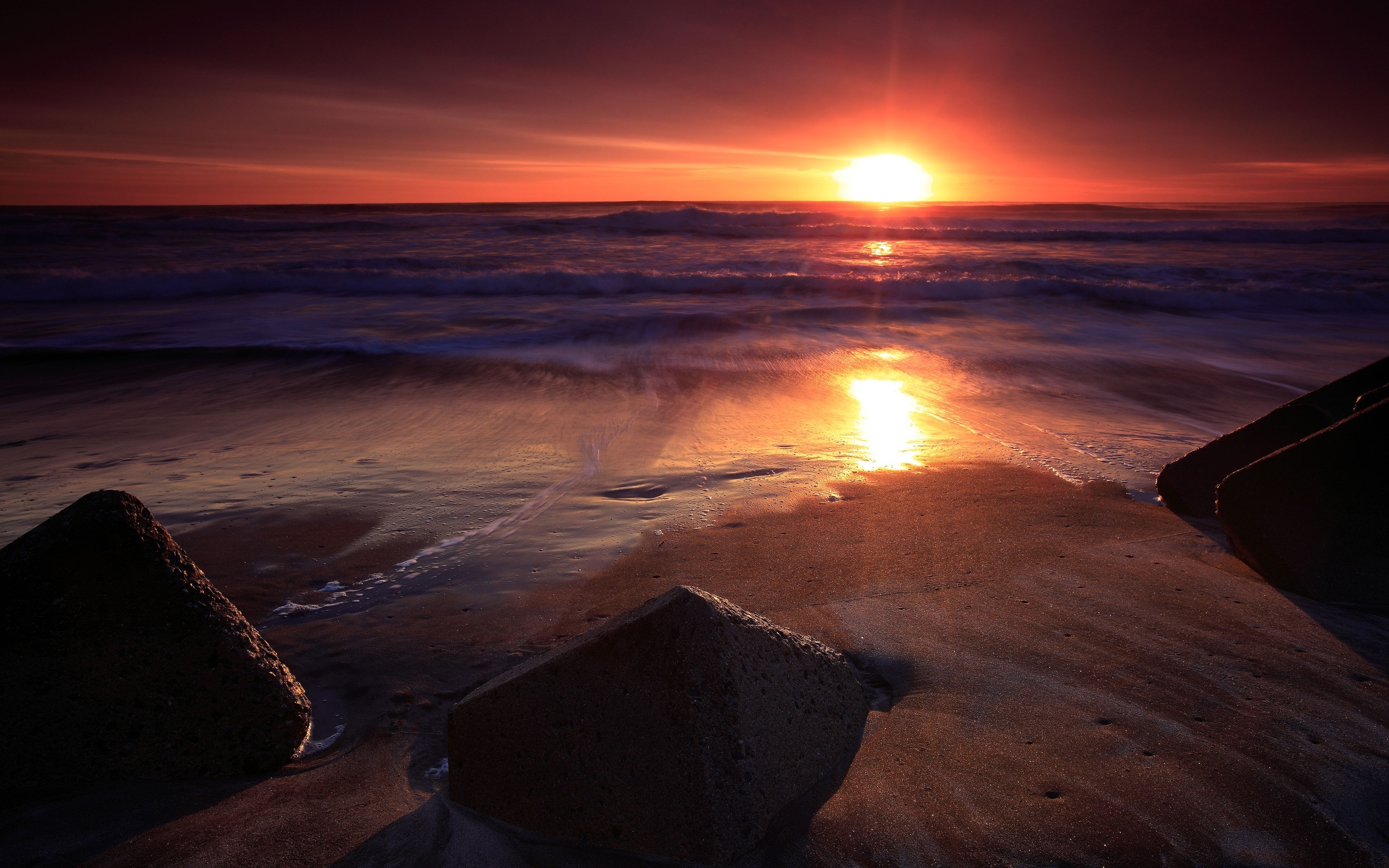 Free download wallpaper Nature, Sea, Landscape, Sunset on your PC desktop