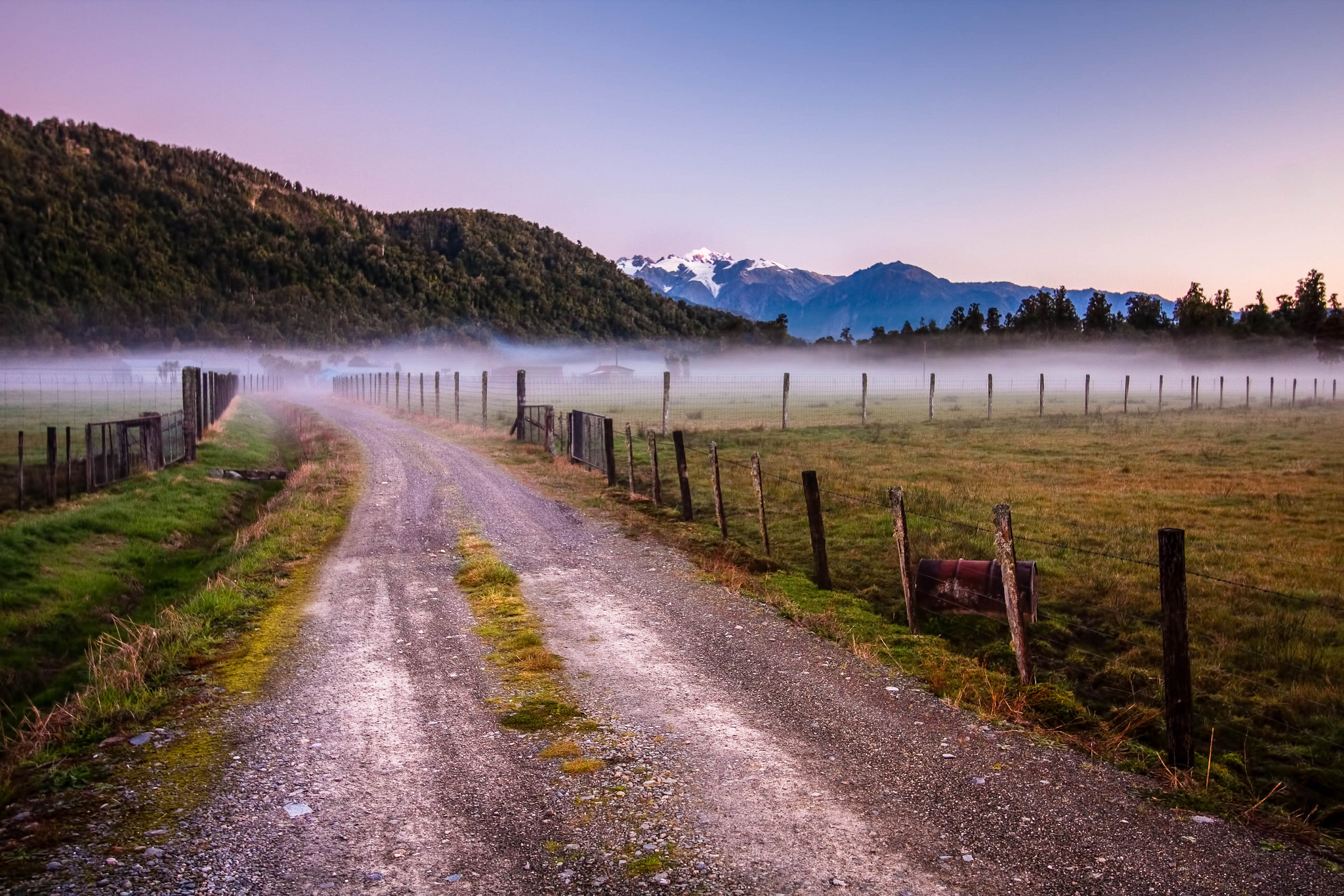 Download mobile wallpaper Landscape, Fog, Fence, Photography for free.